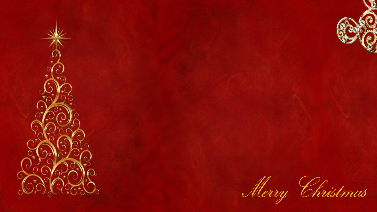 Gold With Red Christmas Background Wallpaper