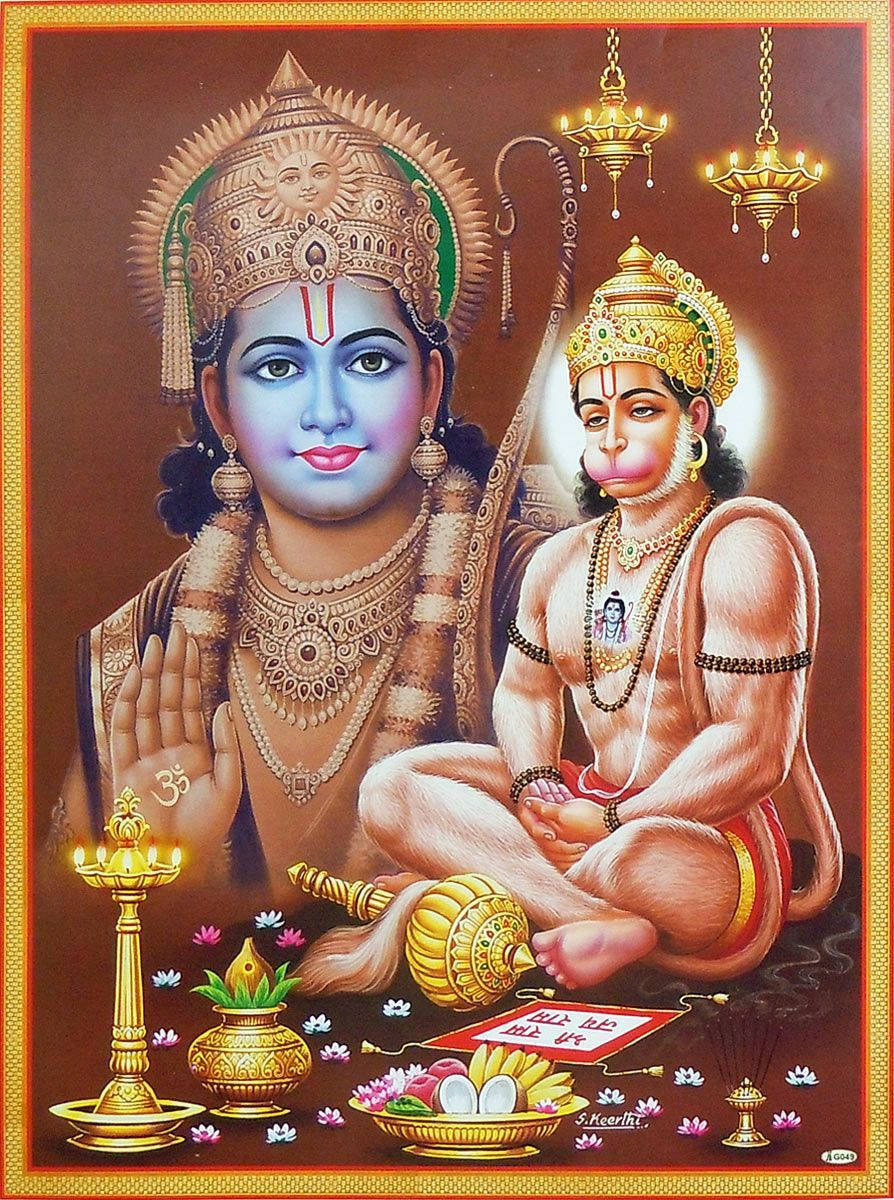 Golden Hanuman Art Wallpaper