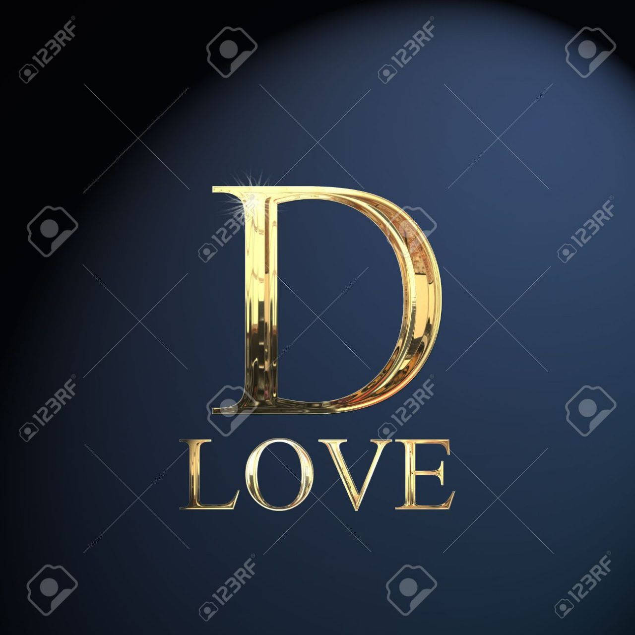 Golden Letter D Love Wallpaper