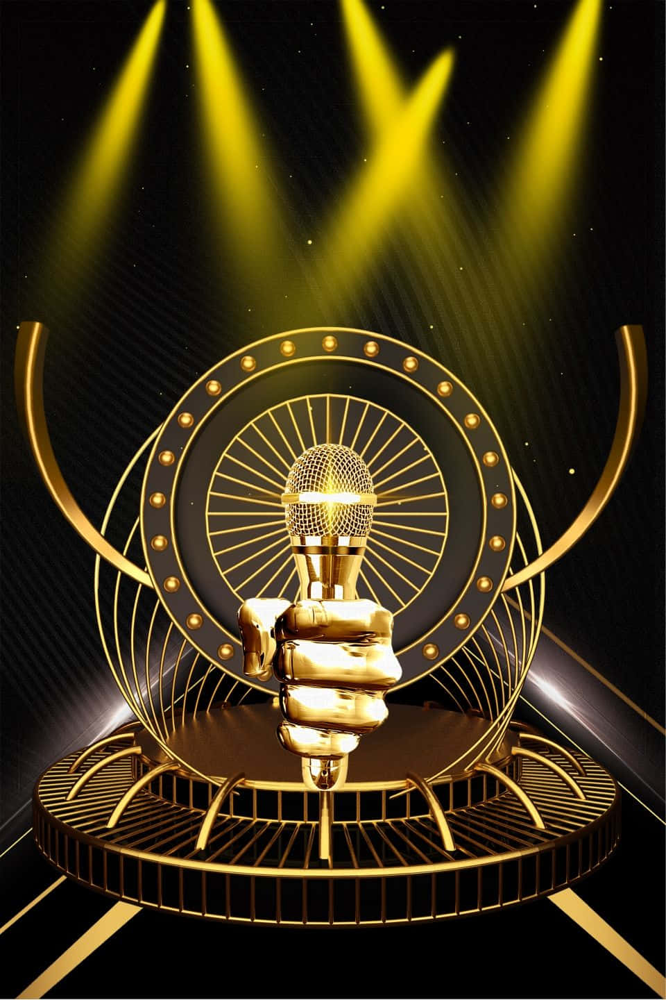 Golden Microphone Award Stage Wallpaper