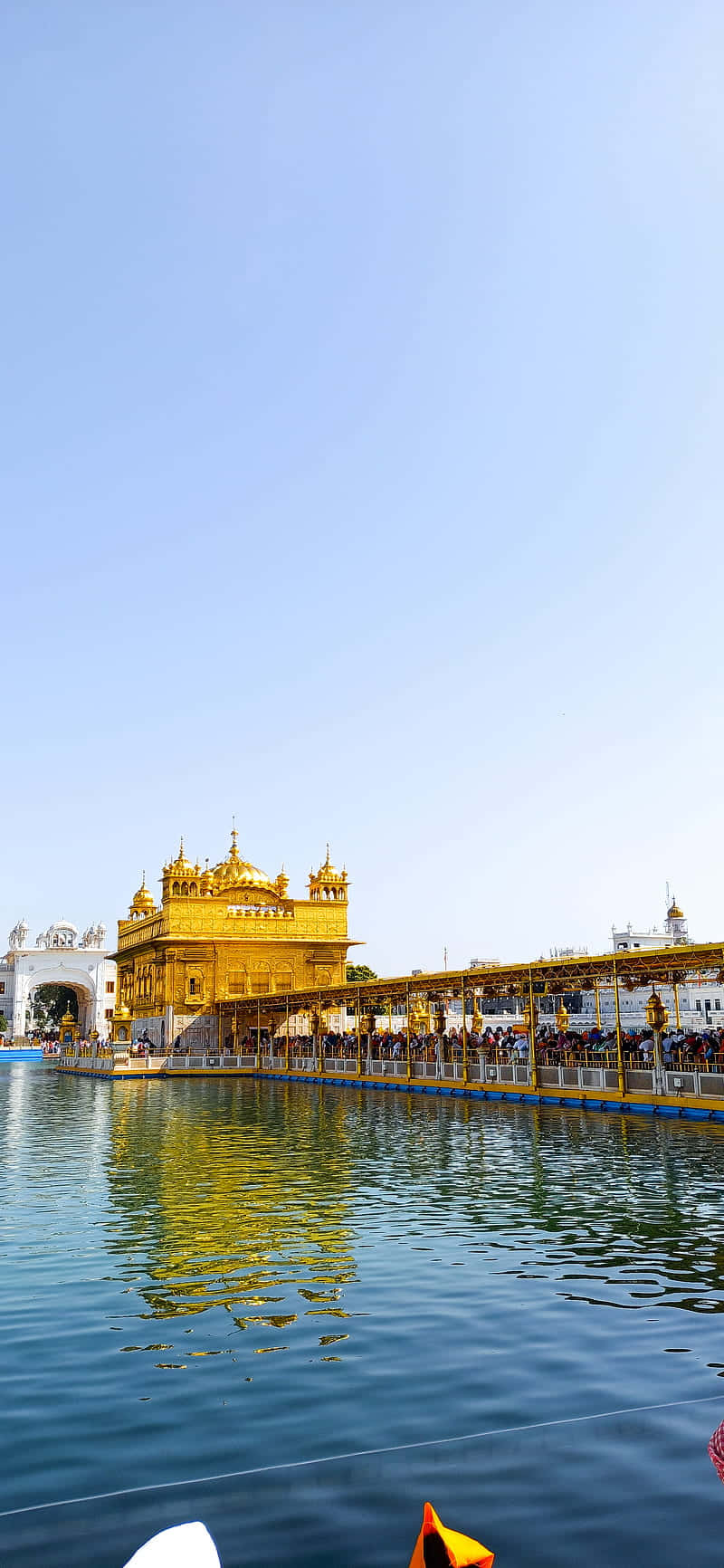 Golden Temple And Causeway Wallpaper