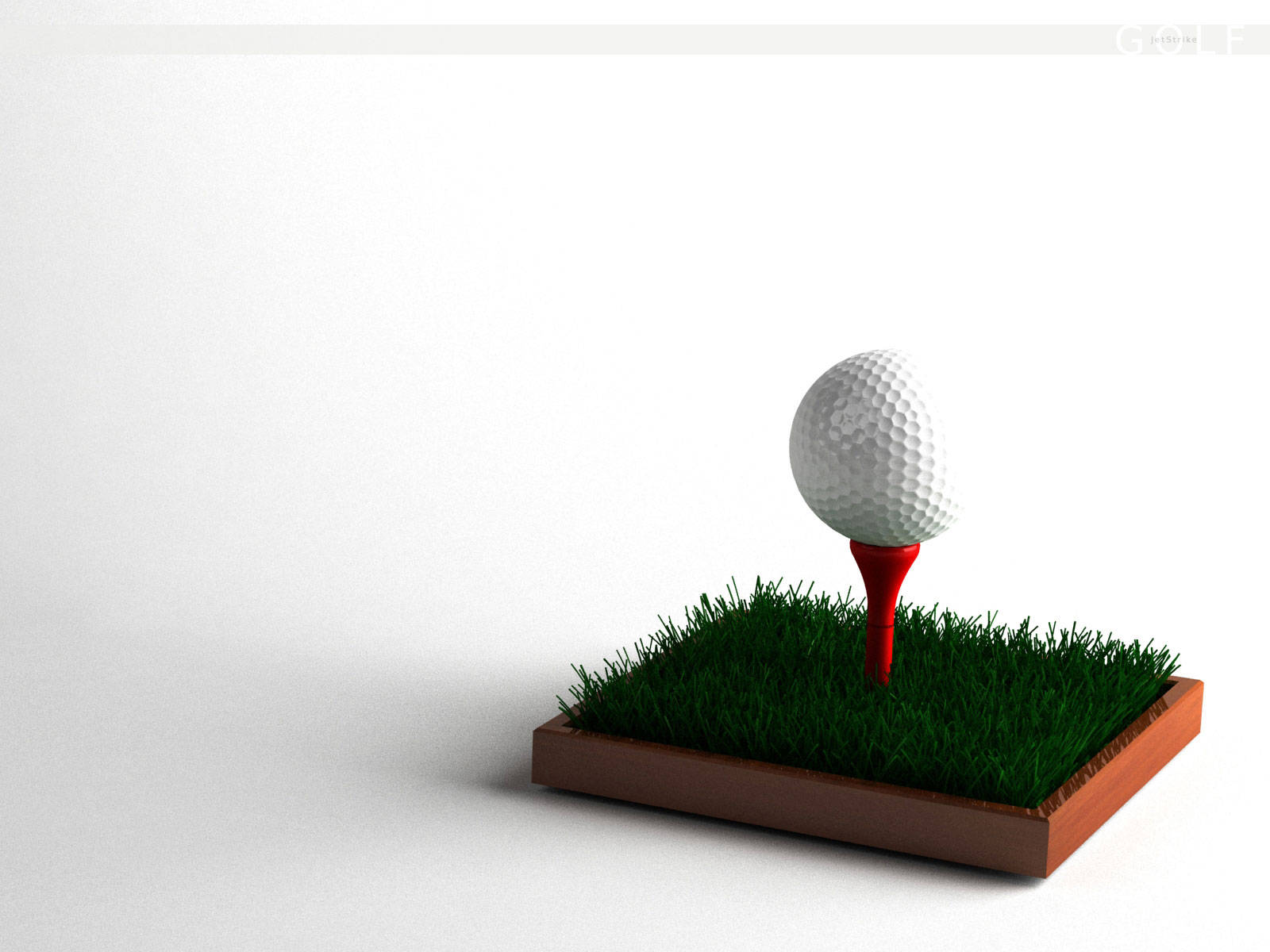 Golf Ball And Tee On Golf Course Patch Wallpaper