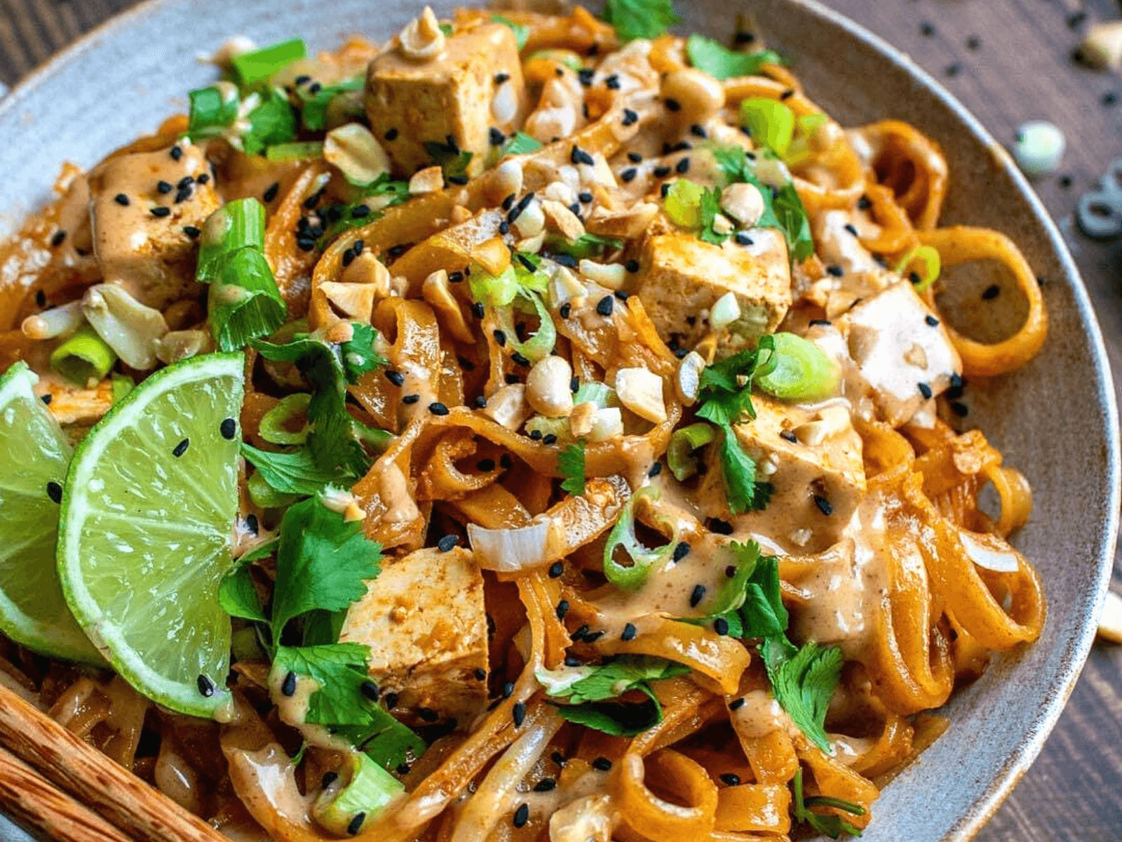 Gourmet Pad Thai Dish On A Plate Wallpaper