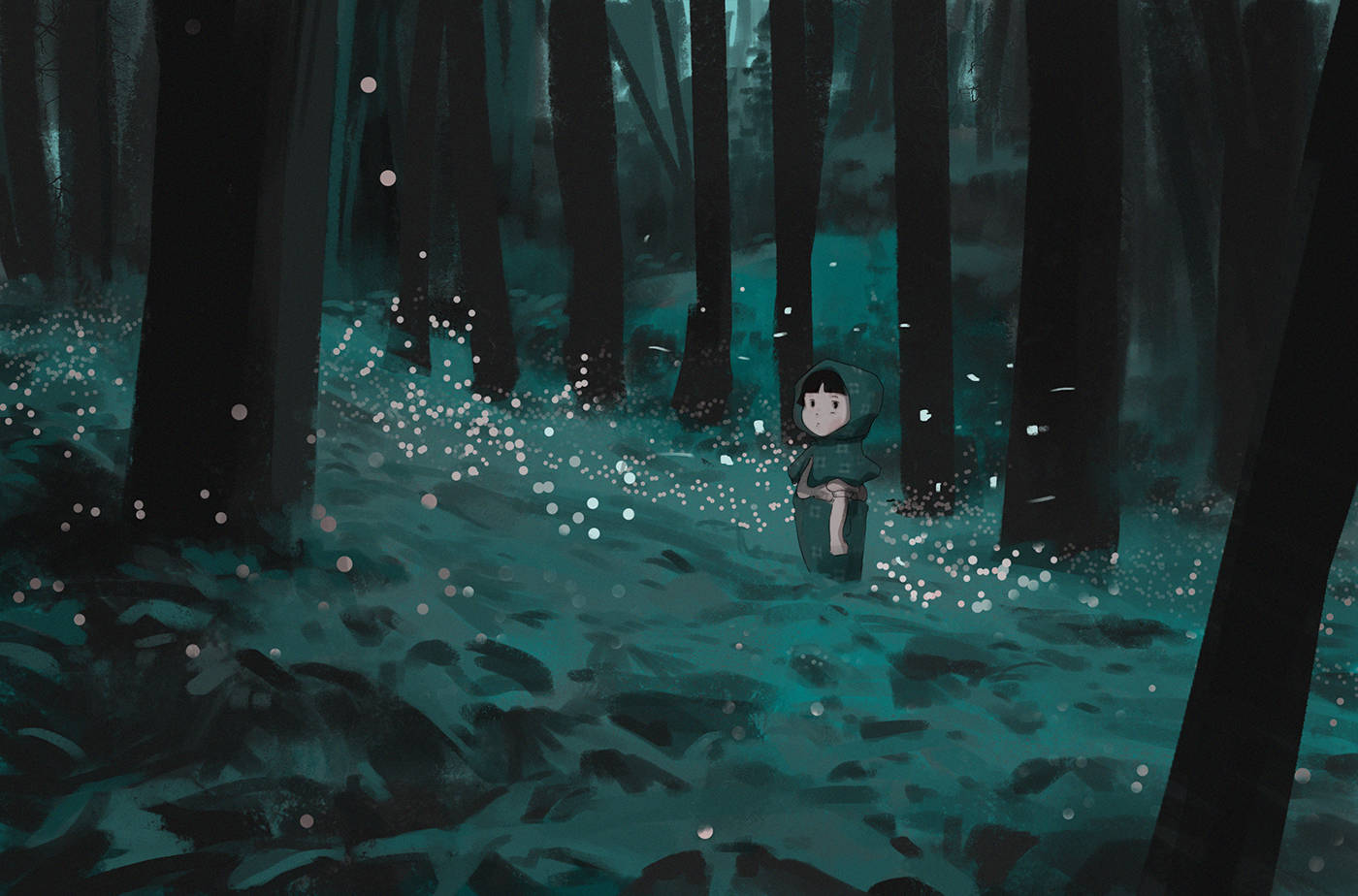 Grave Of The Fireflies Setsuko Dark Forest Wallpaper