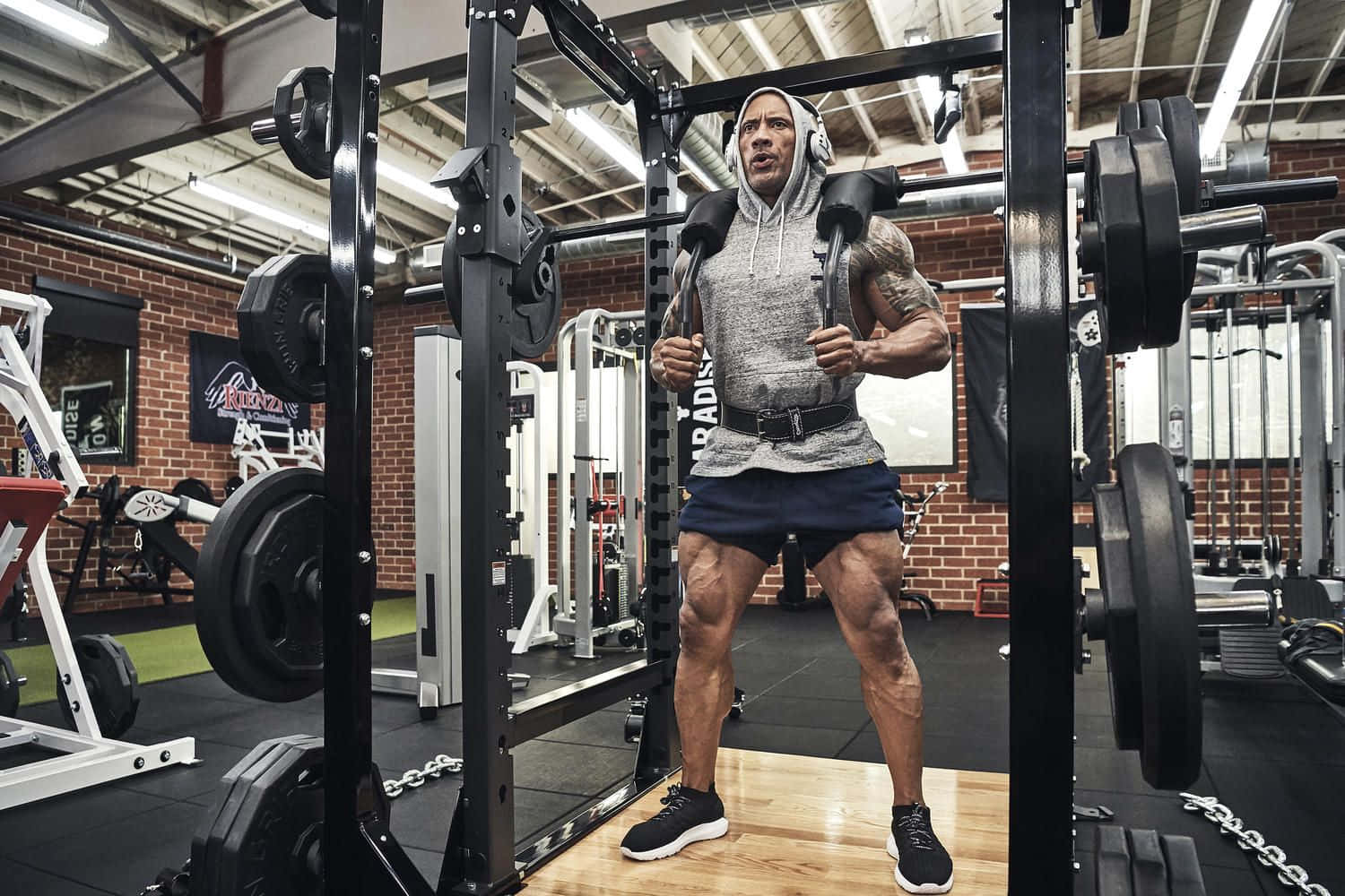 Gray Project Rock Sando Hoodie Wallpaper