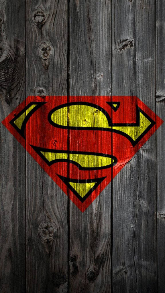 Gray Wood Background Superman Iphone Wallpaper