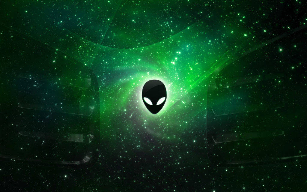 Green And Black Cosmic Alienware Logo Wallpaper
