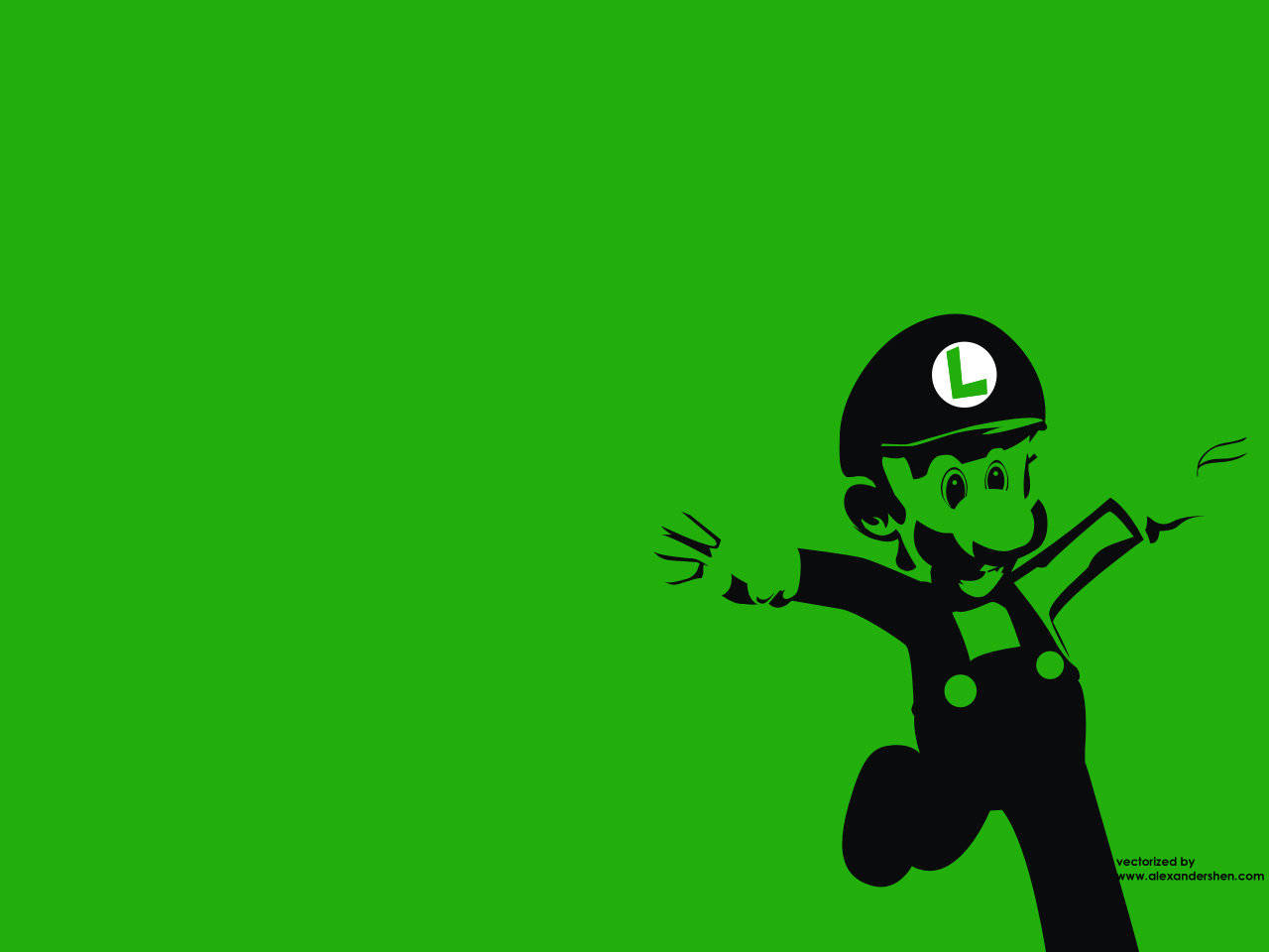 Green And Black Luigi Wallpaper