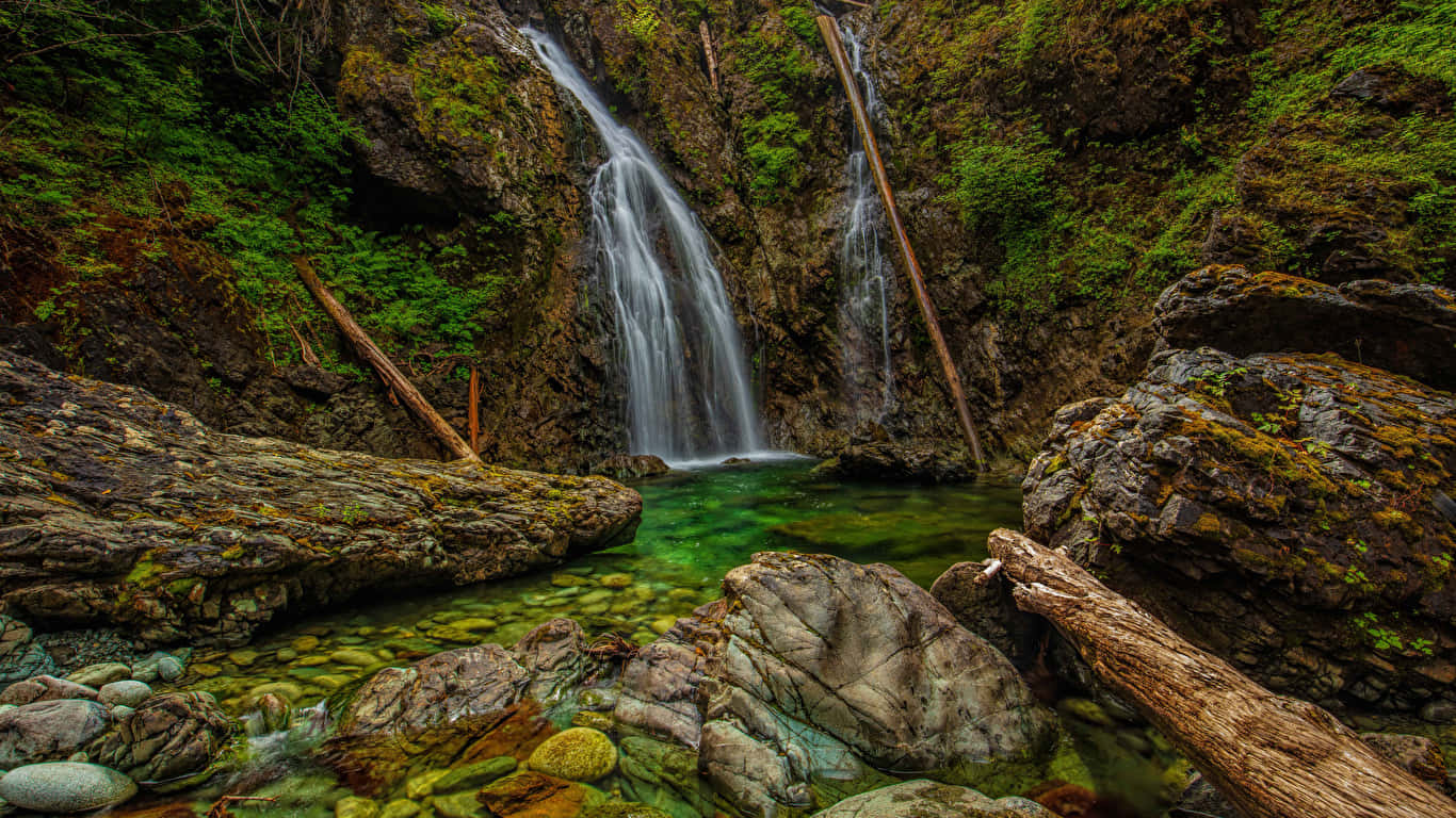 Green And Brown Nature Falls Wallpaper