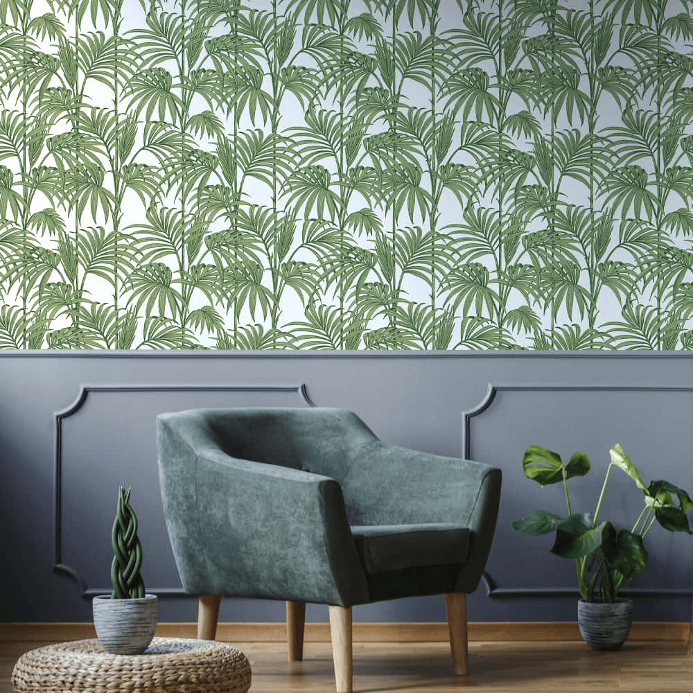 Green Bamboo Designer Wallpaper