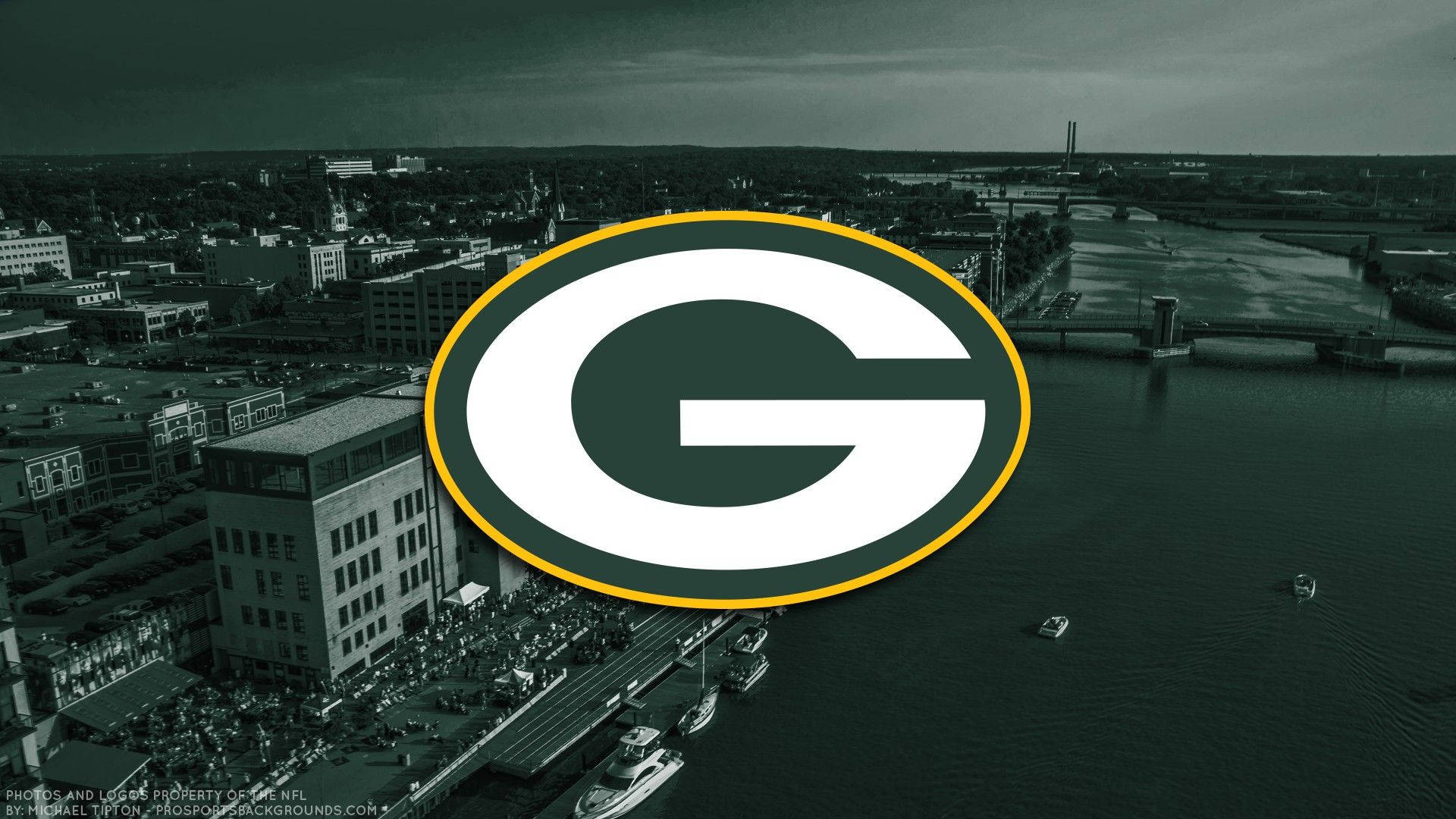 green bay Packers simple logo yellow 1920×1080