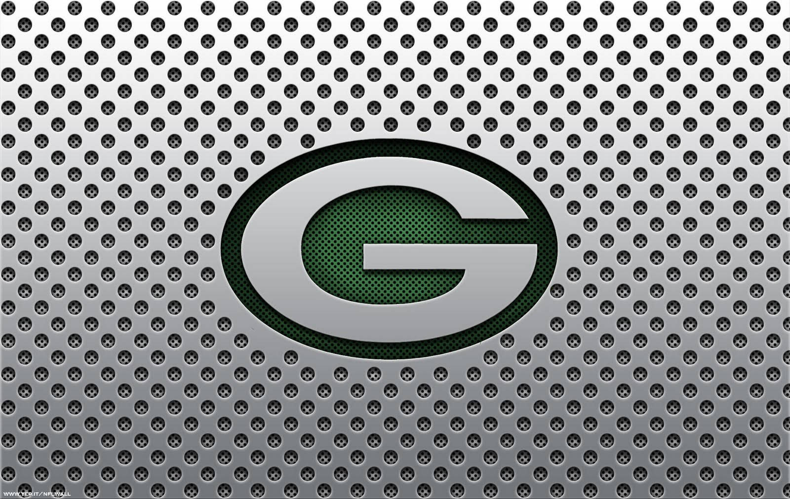 Green Bay Packers Silver Mesh Logo Wallpaper