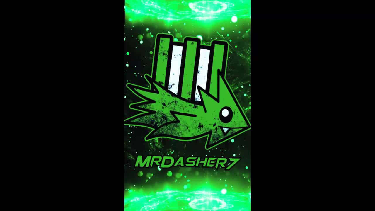 Green Geometry Dash Character Wallpaper