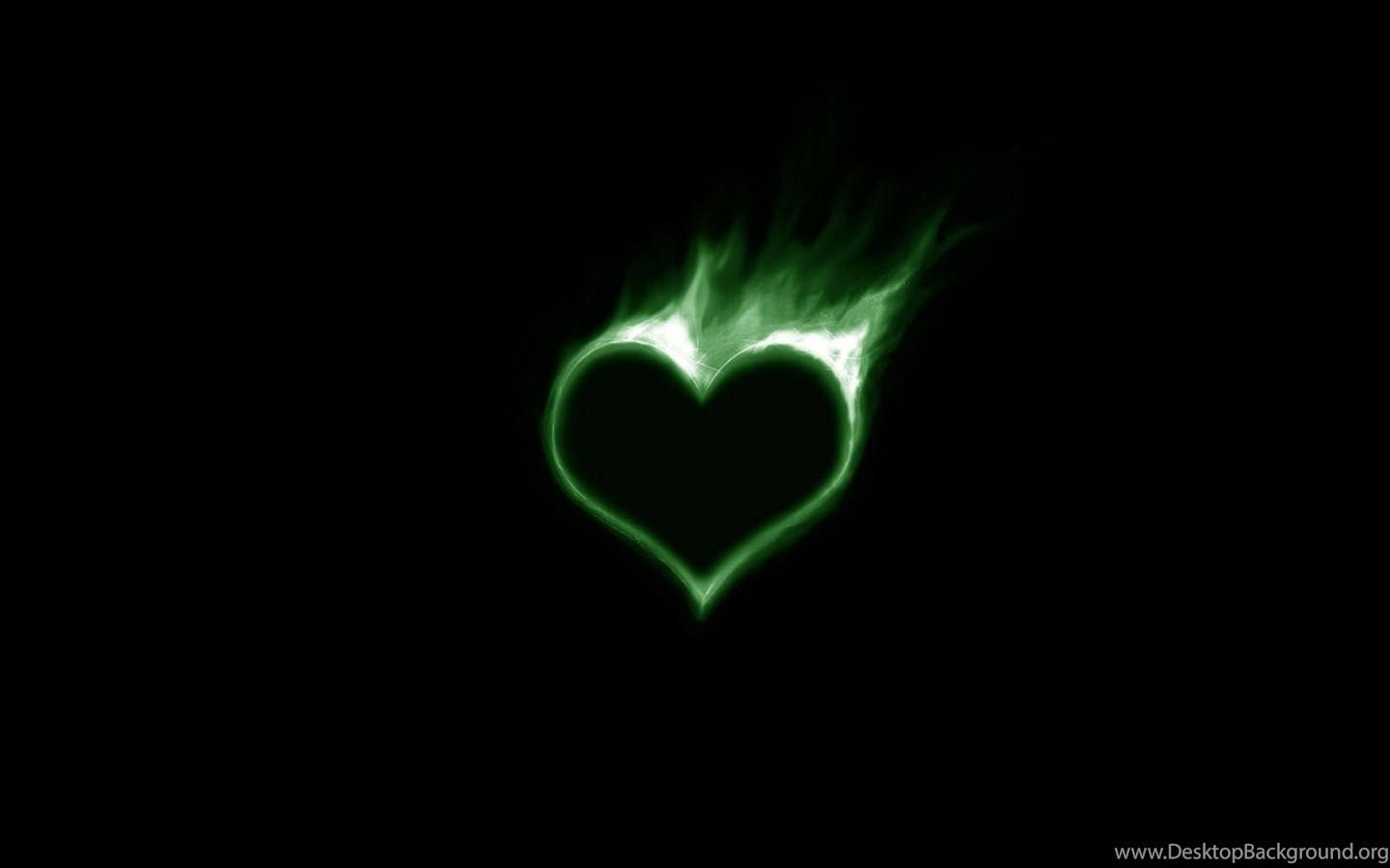Green Heart Flame Wallpaper