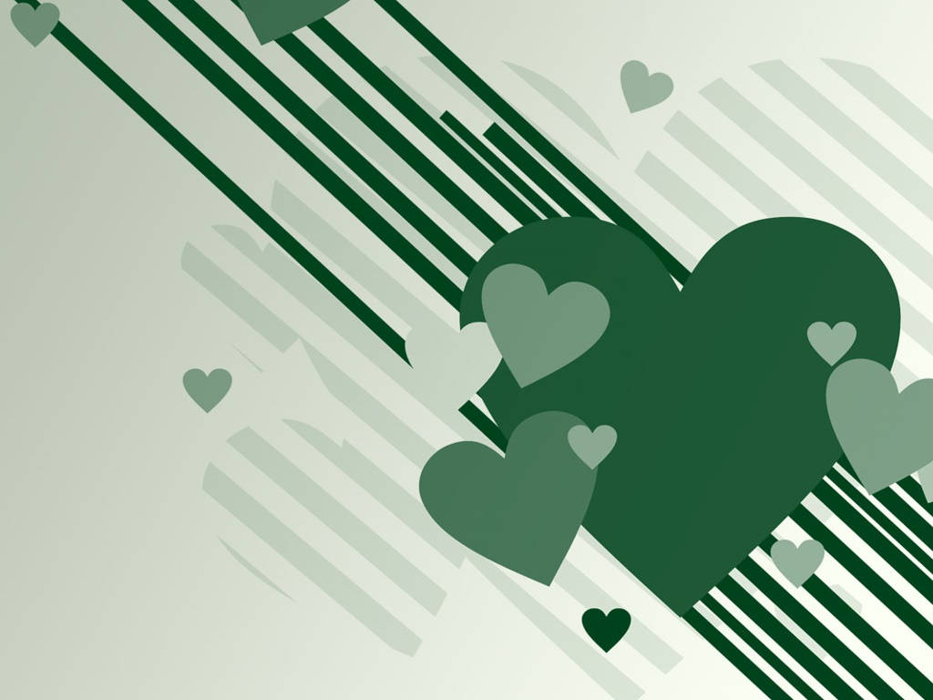 Green Heart Lines Wallpaper