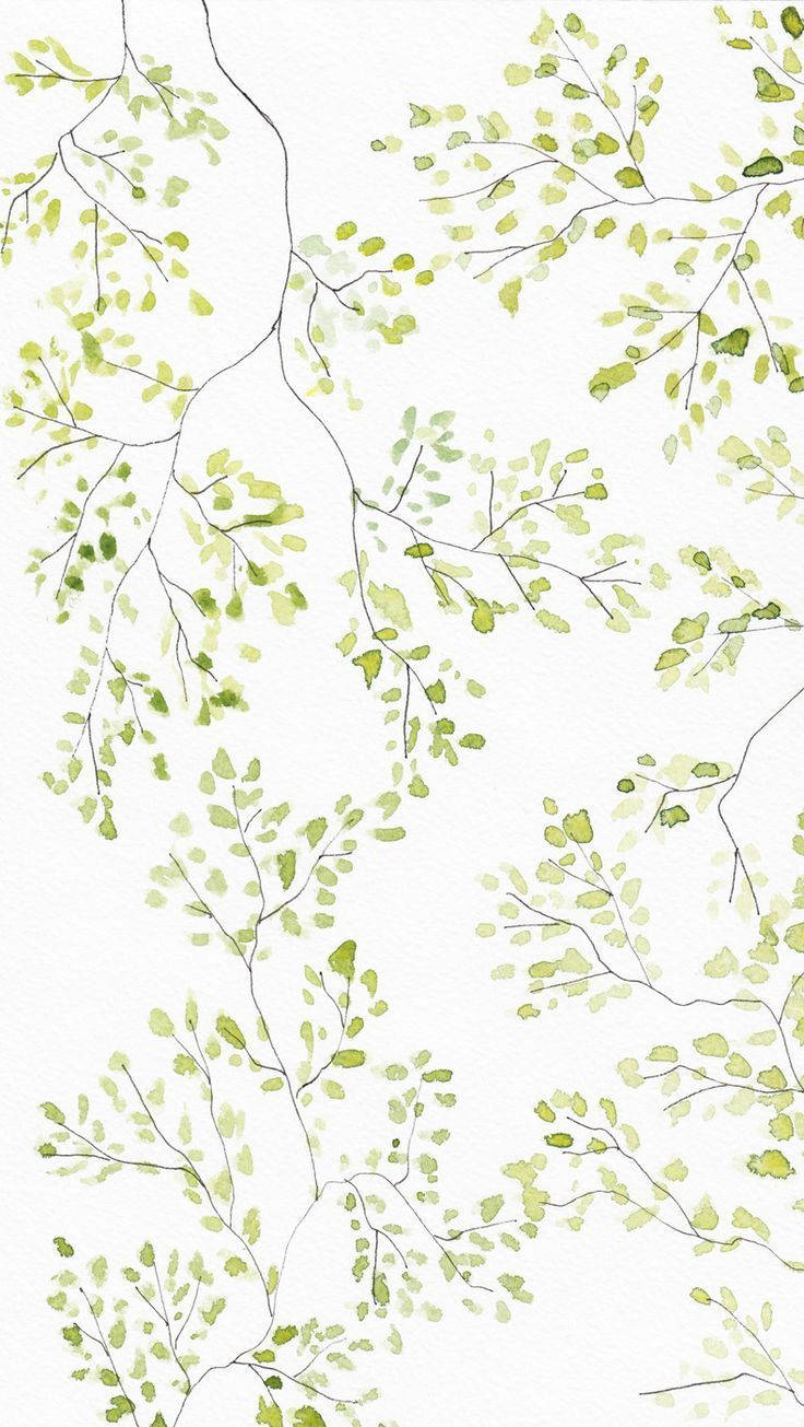 Green Leaves Simple Iphone Wallpaper