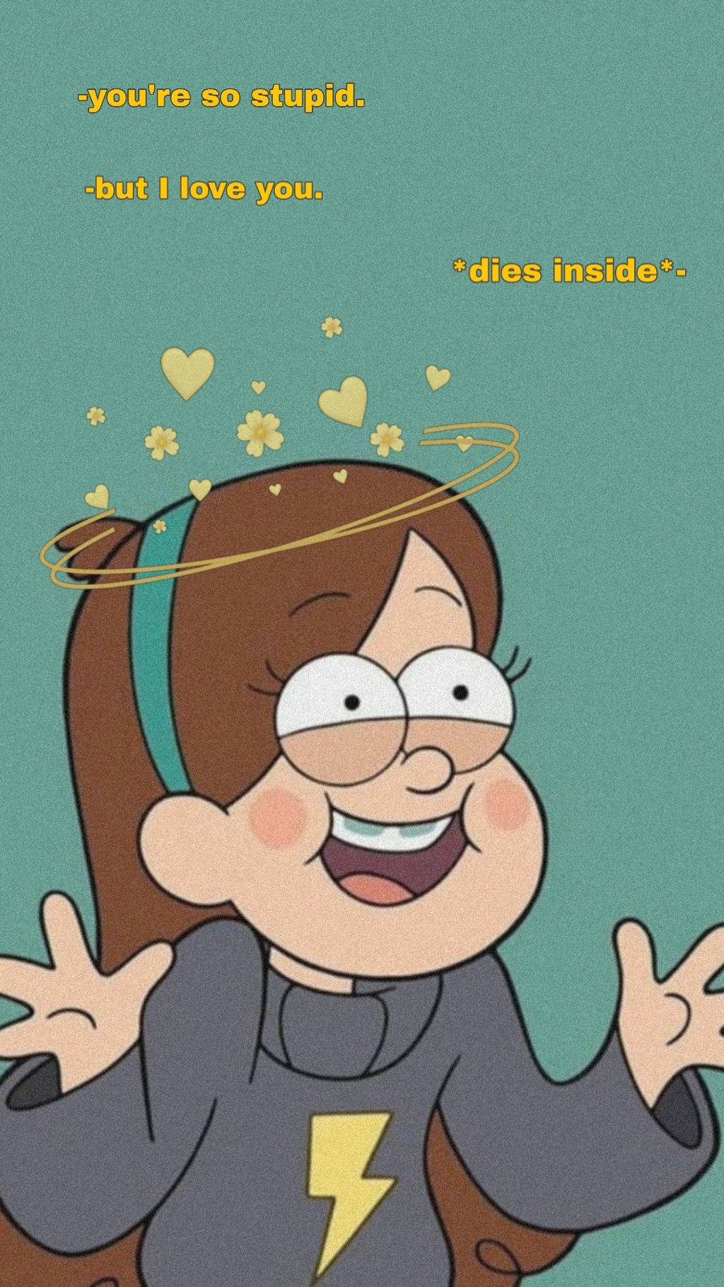 Green Love Art Mabel Pines Wallpaper