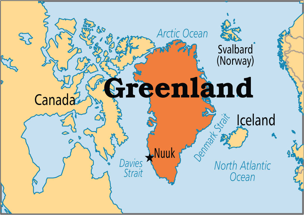 Greenland Country Map Wallpaper