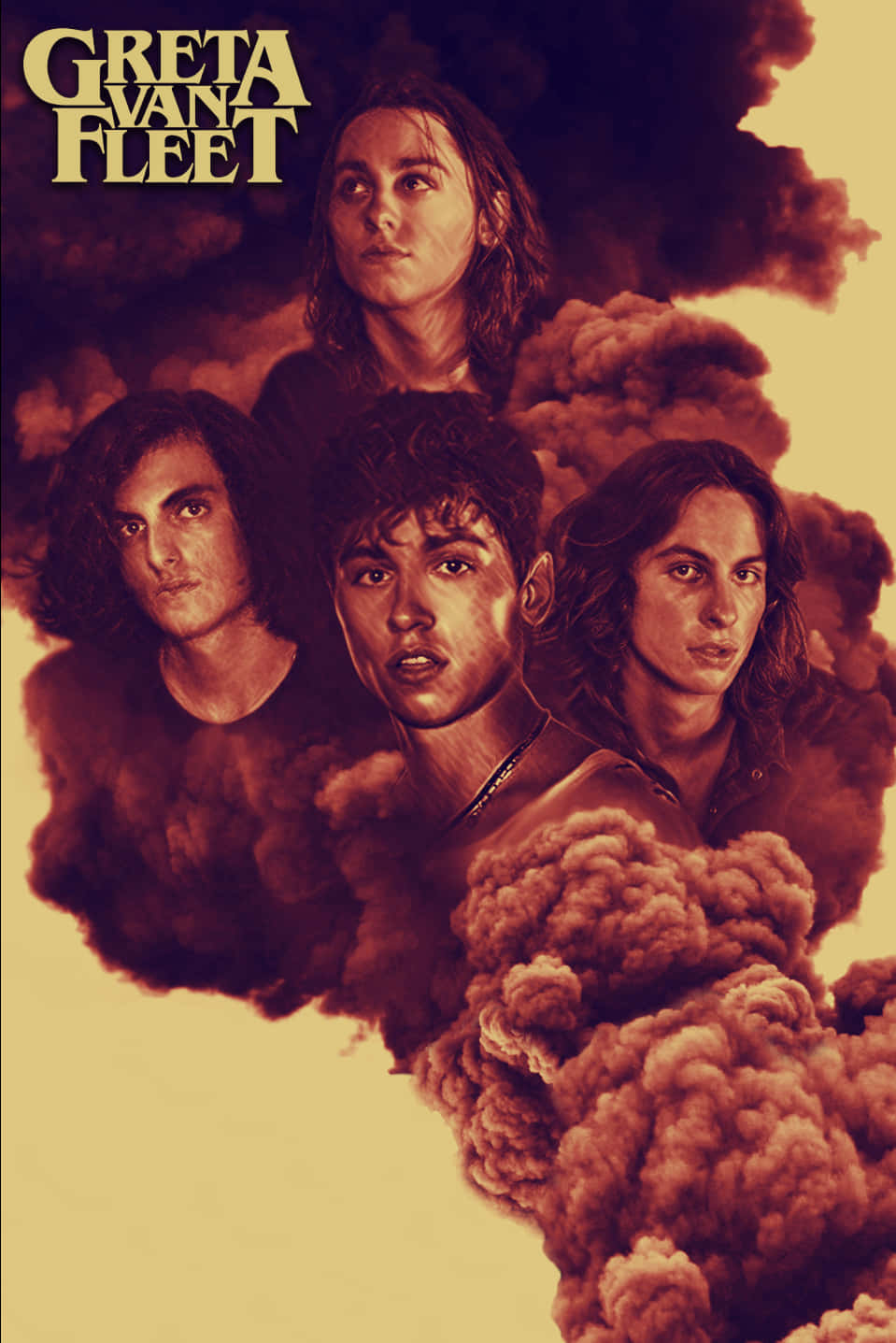 Greta Van Fleet Member Painted Picture Wallpaper