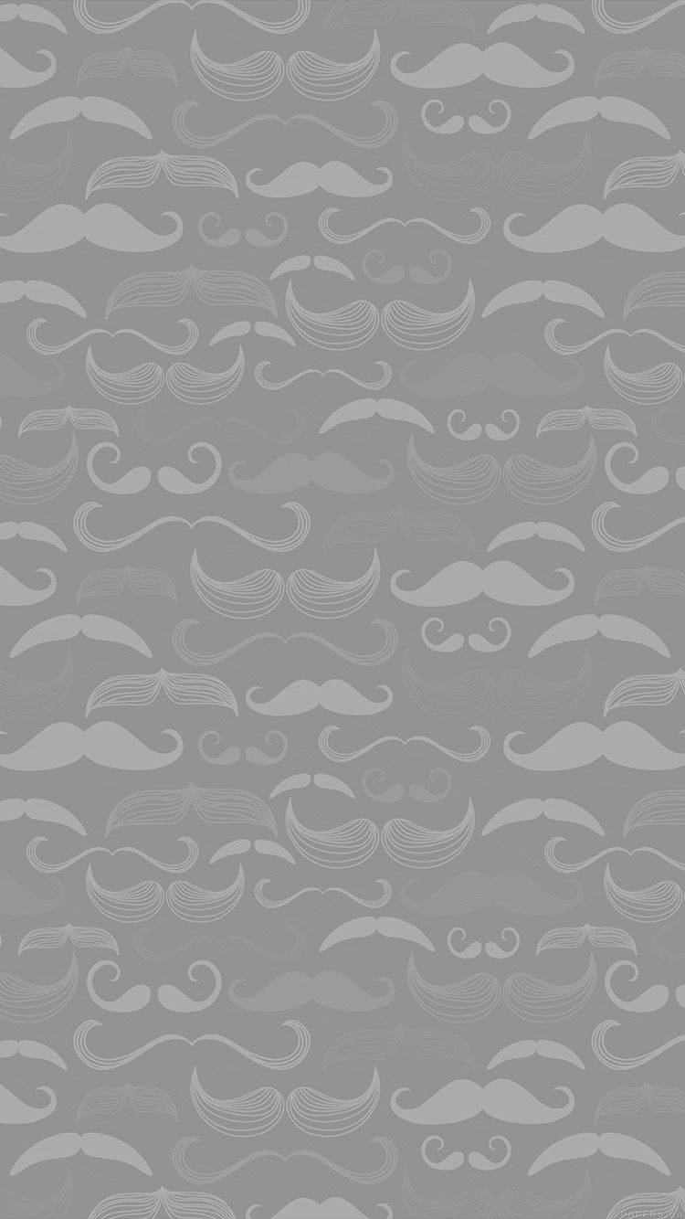 Grey Moustache Cute Iphone Lock Screen Wallpaper