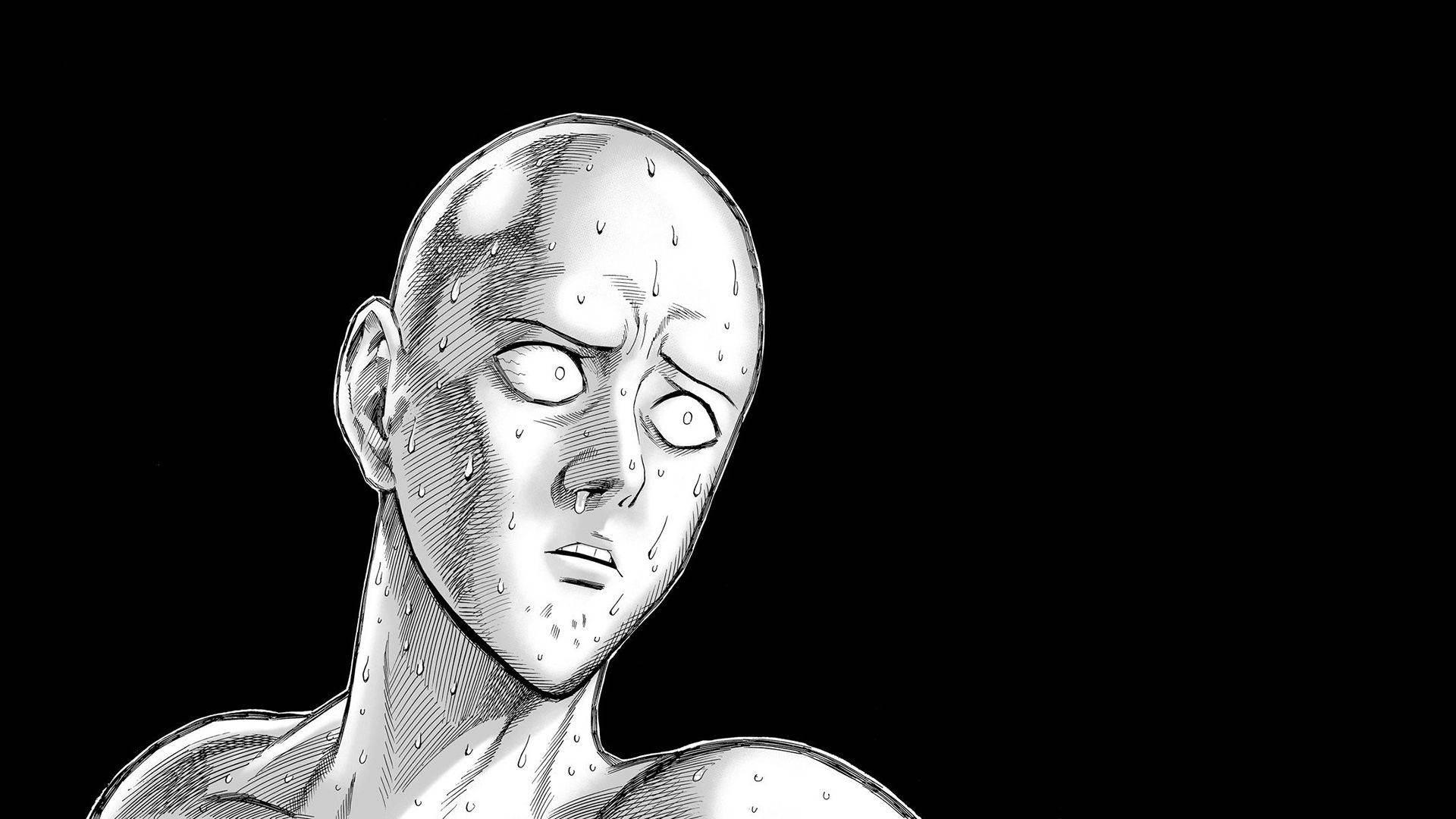 Download free Greyscale Funny Anime Saitama Wallpaper - MrWallpaper.com