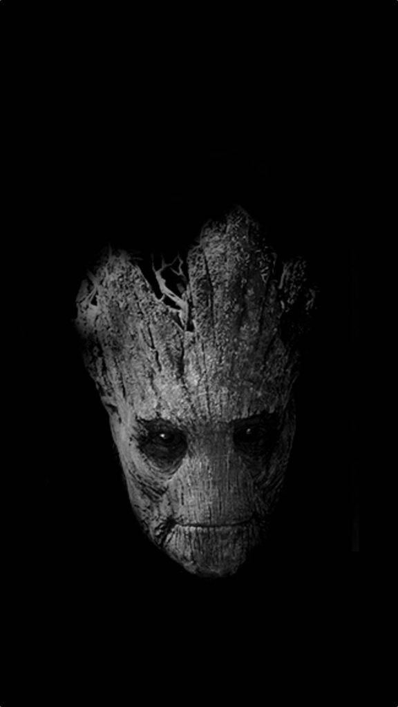 Greyscale Groot Iphone Live Wallpaper