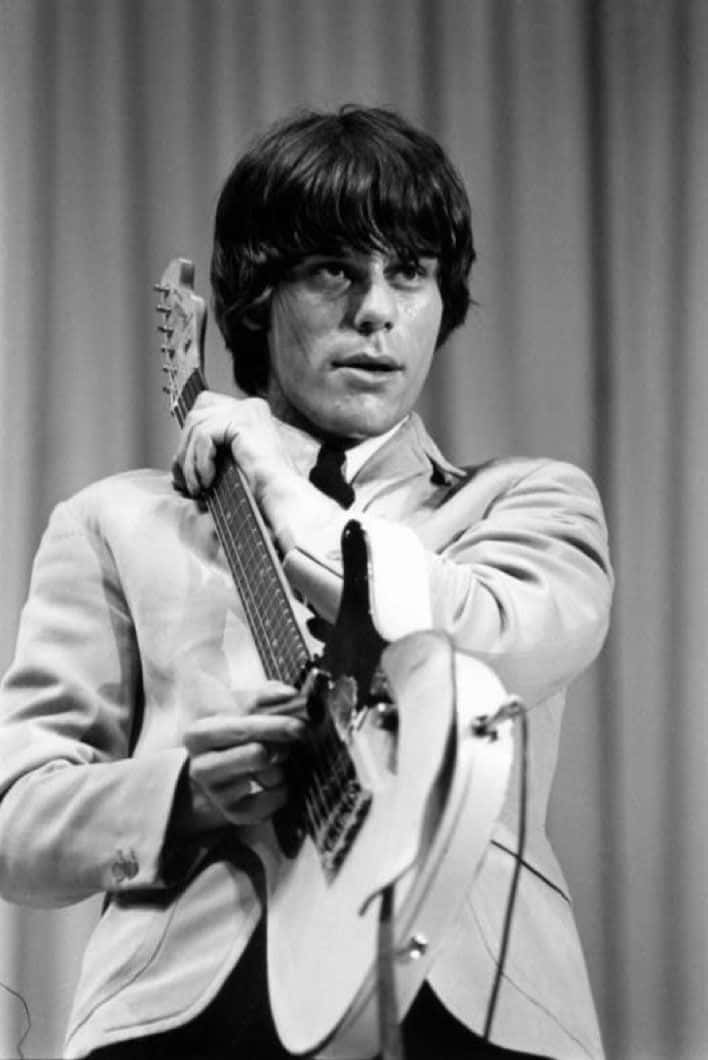 Greyscale Jeff Beck Of The Yardbirds Wallpaper