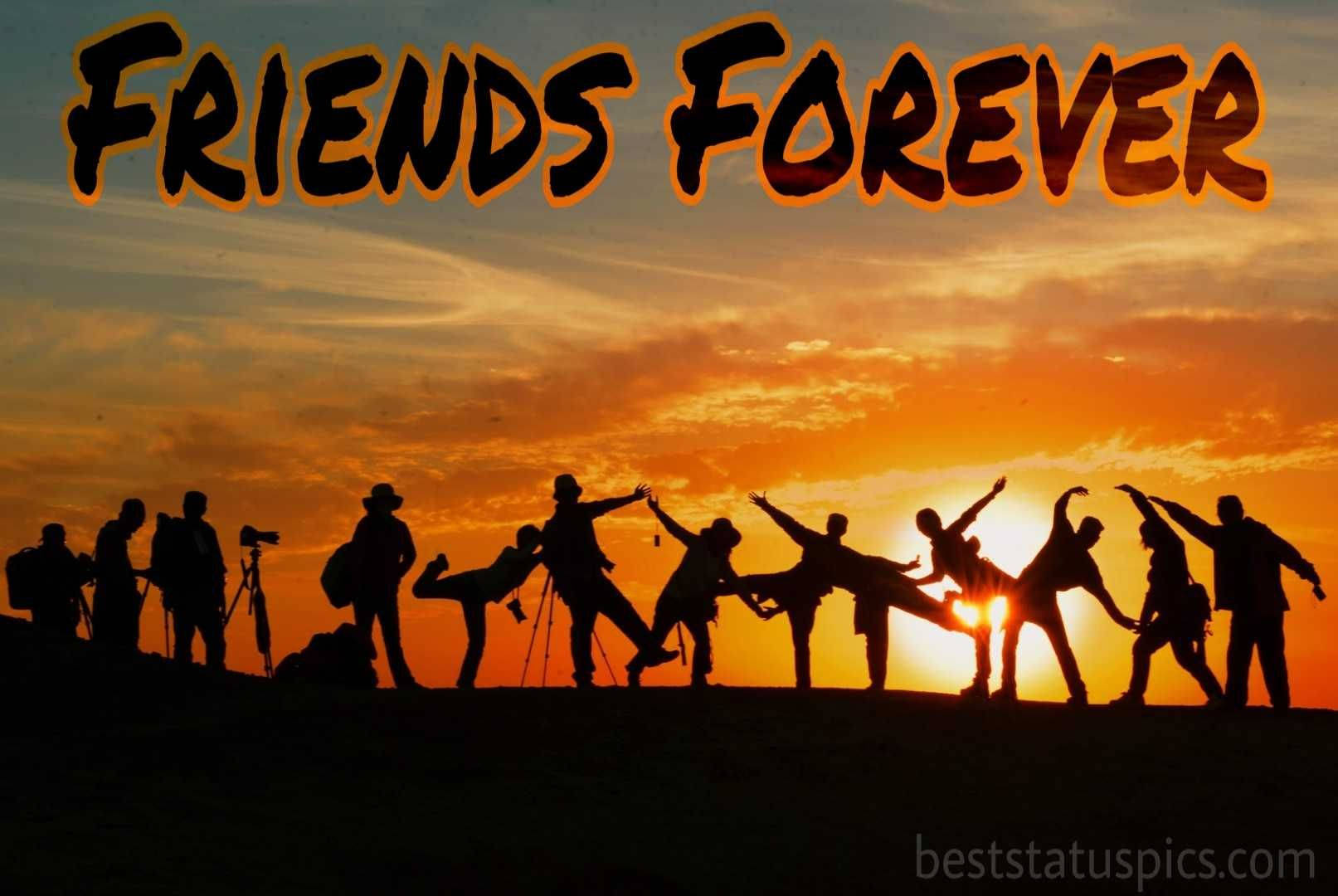 Group Friends Forever Sunset Wallpaper