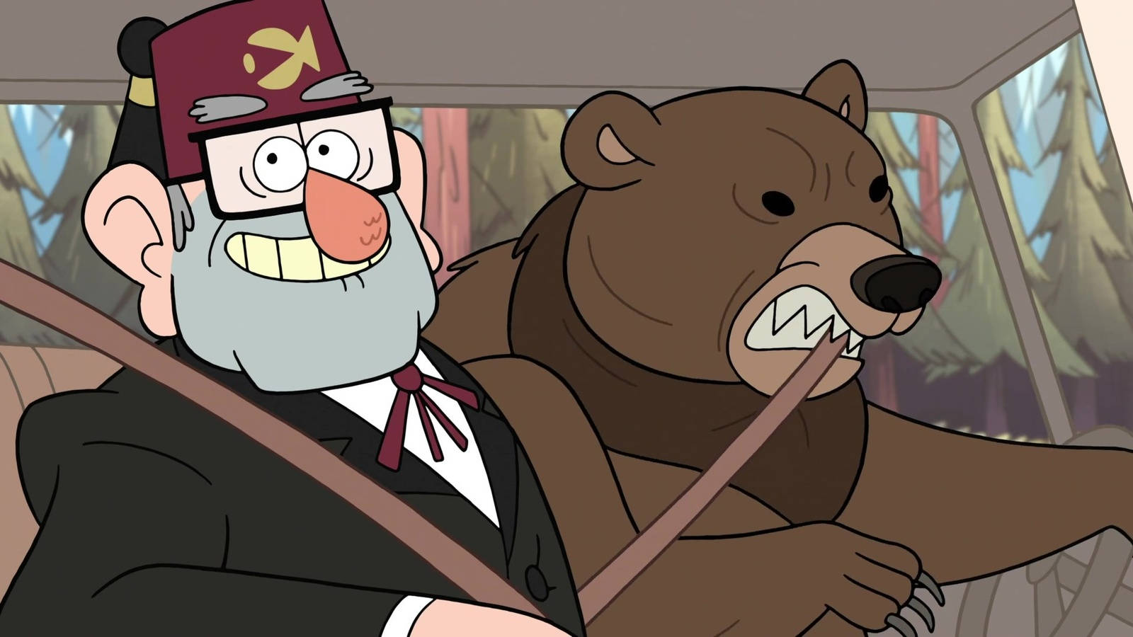 Grunkle Stan With Bear Wallpaper