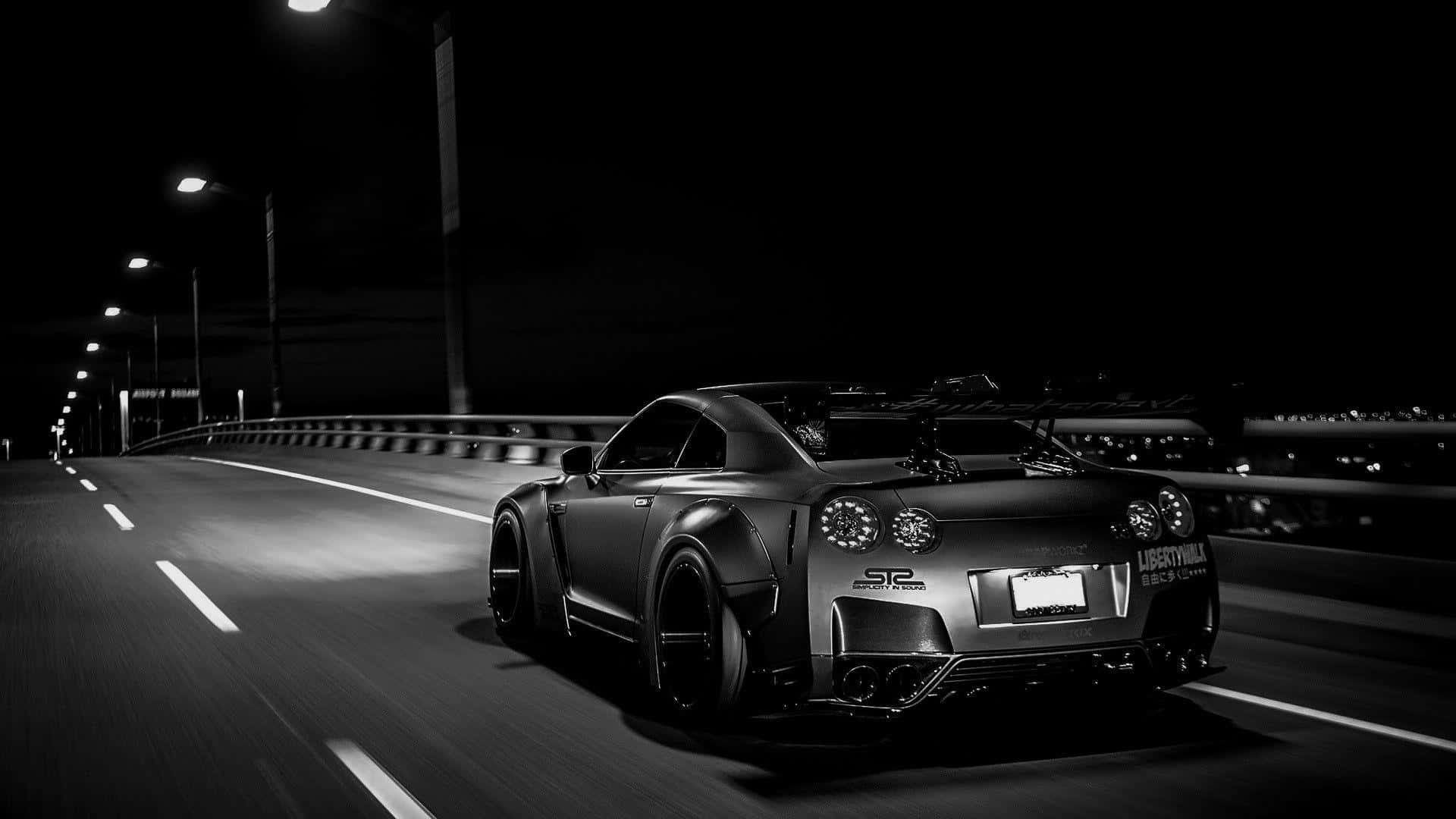 Gt-r Desktop Driving Along The Bridge Wallpaper