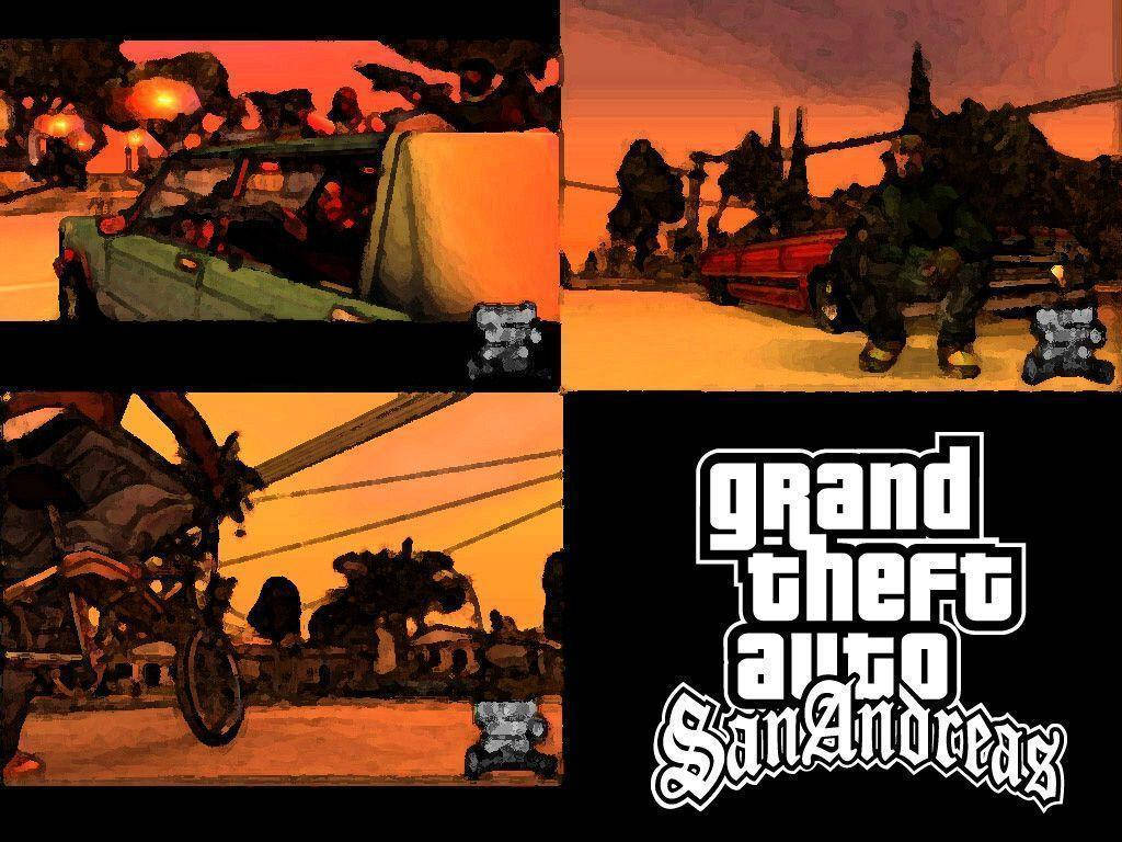 Gta San Andreas Weapons And Cars Wallpaper