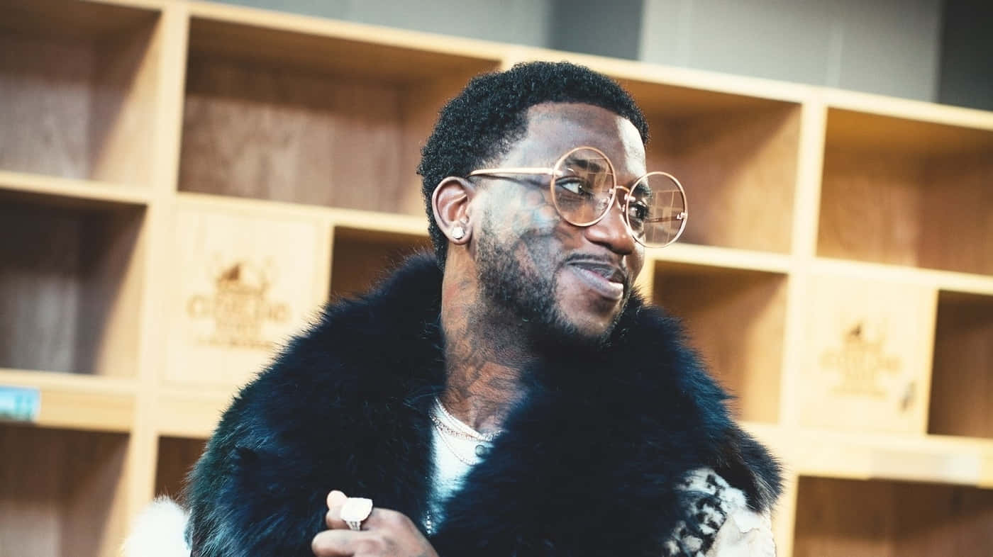 Gucci Mane Fur Coatand Glasses Wallpaper
