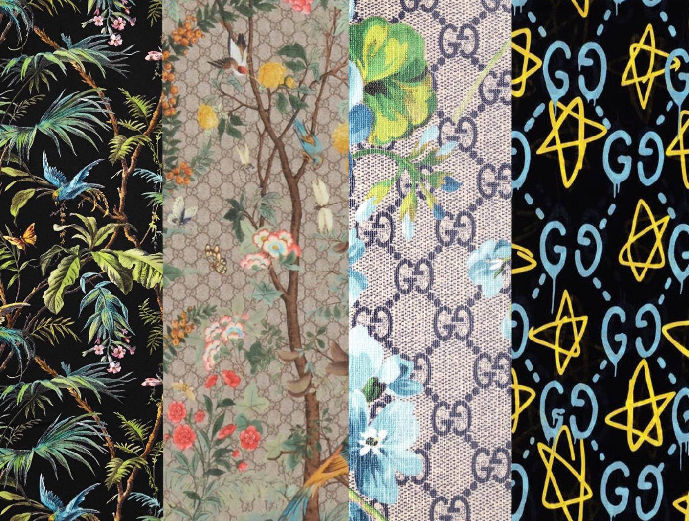 Gucci Pattern Collage Wallpaper