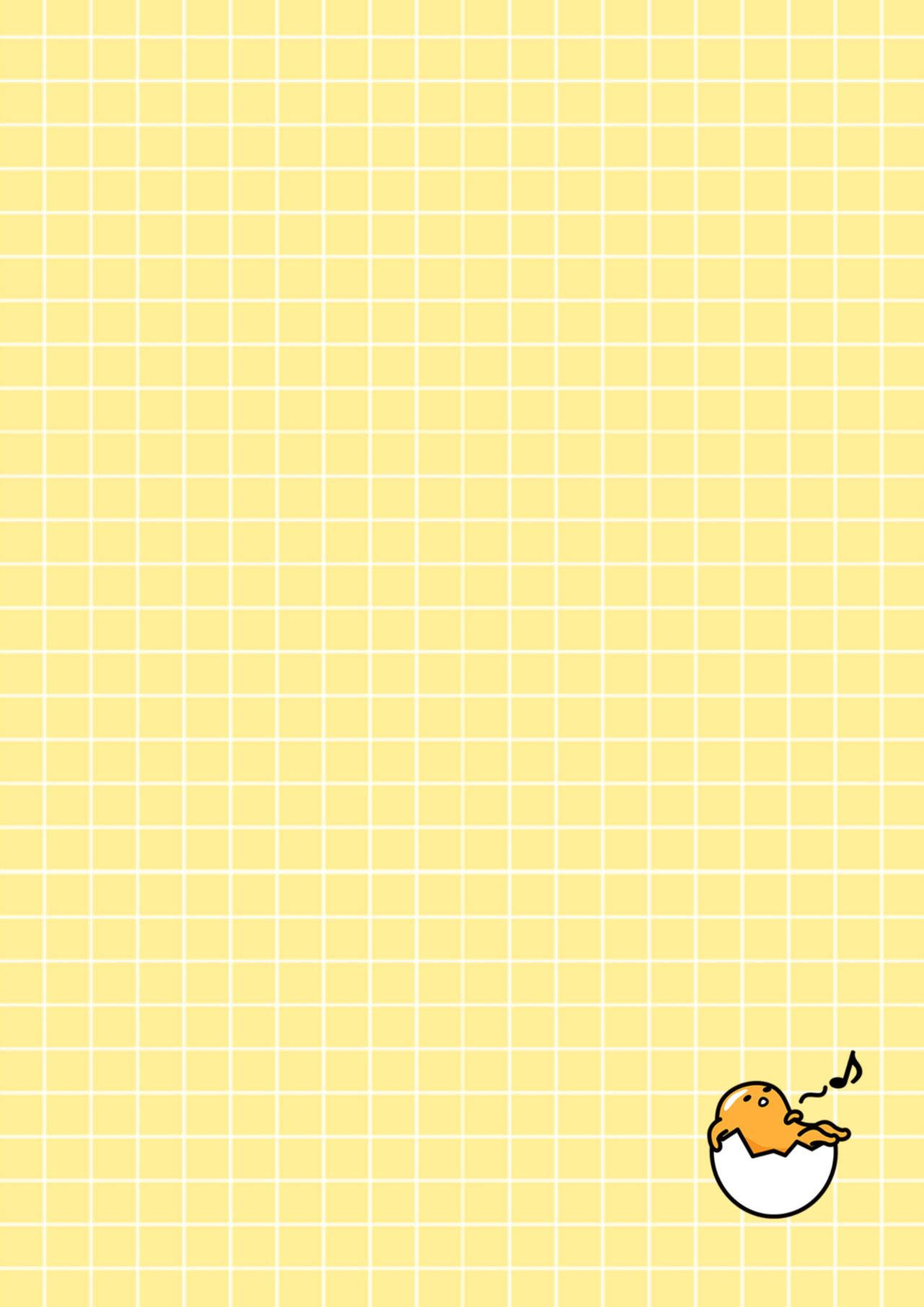 Gudetama Yellow Grid Lines Wallpaper