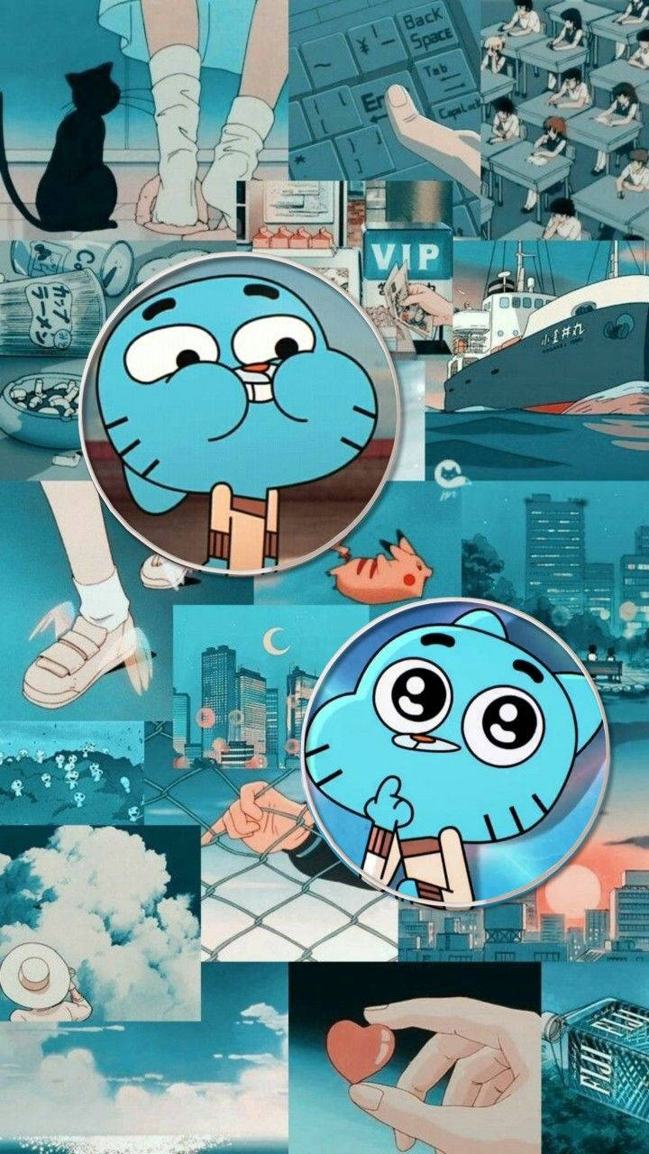 Gumball Blue Things Aesthetic Wallpaper