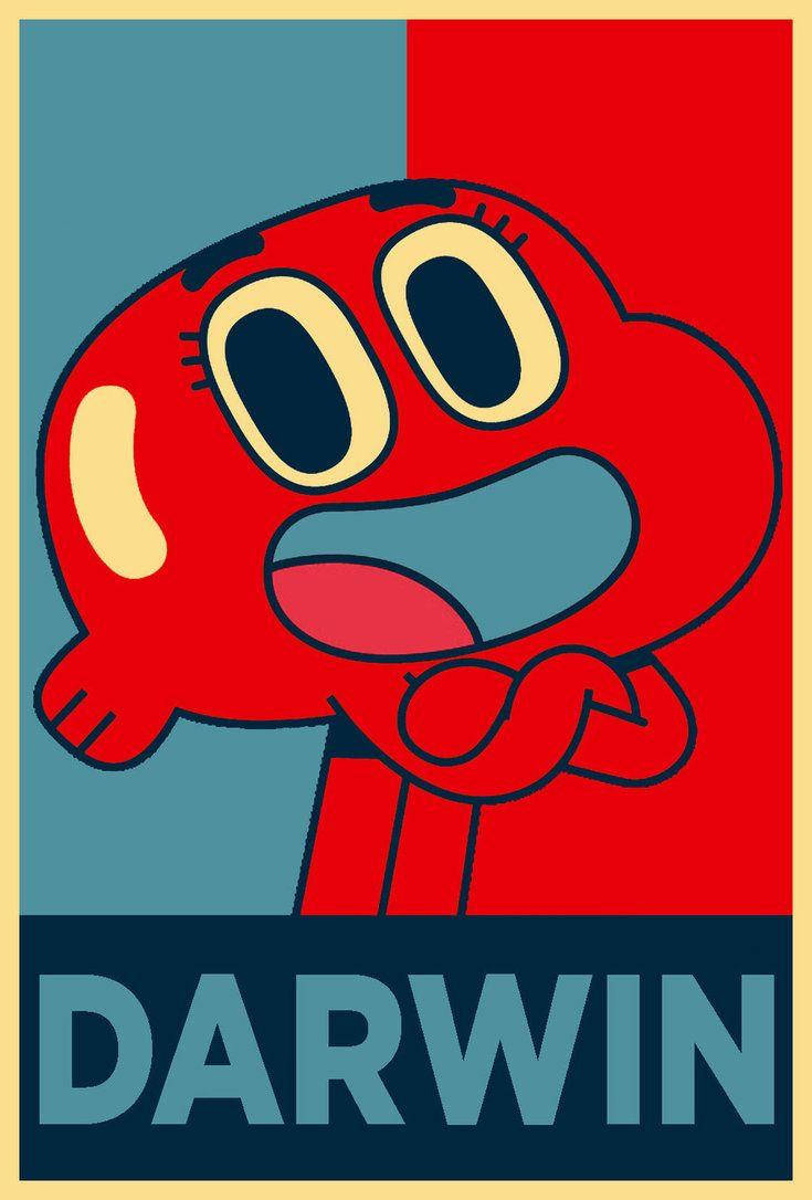 Gumball Darwin Retro Poster Wallpaper