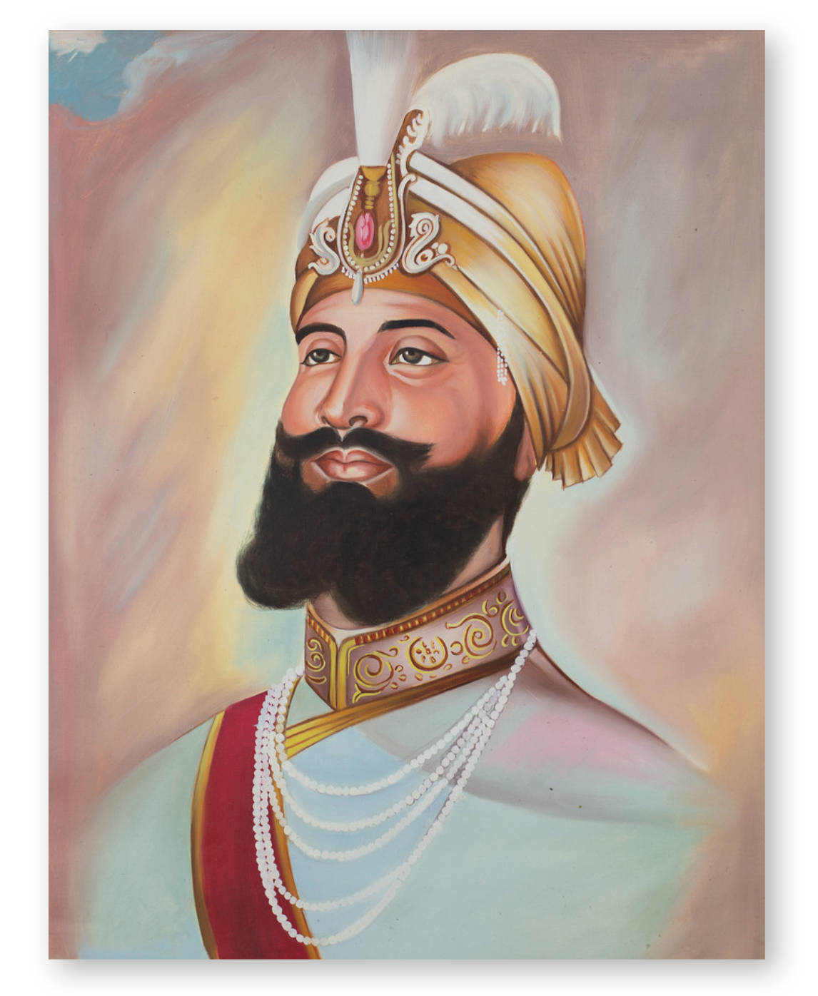 Guru Gobind Singh Ji Watercolor Portrait Wallpaper