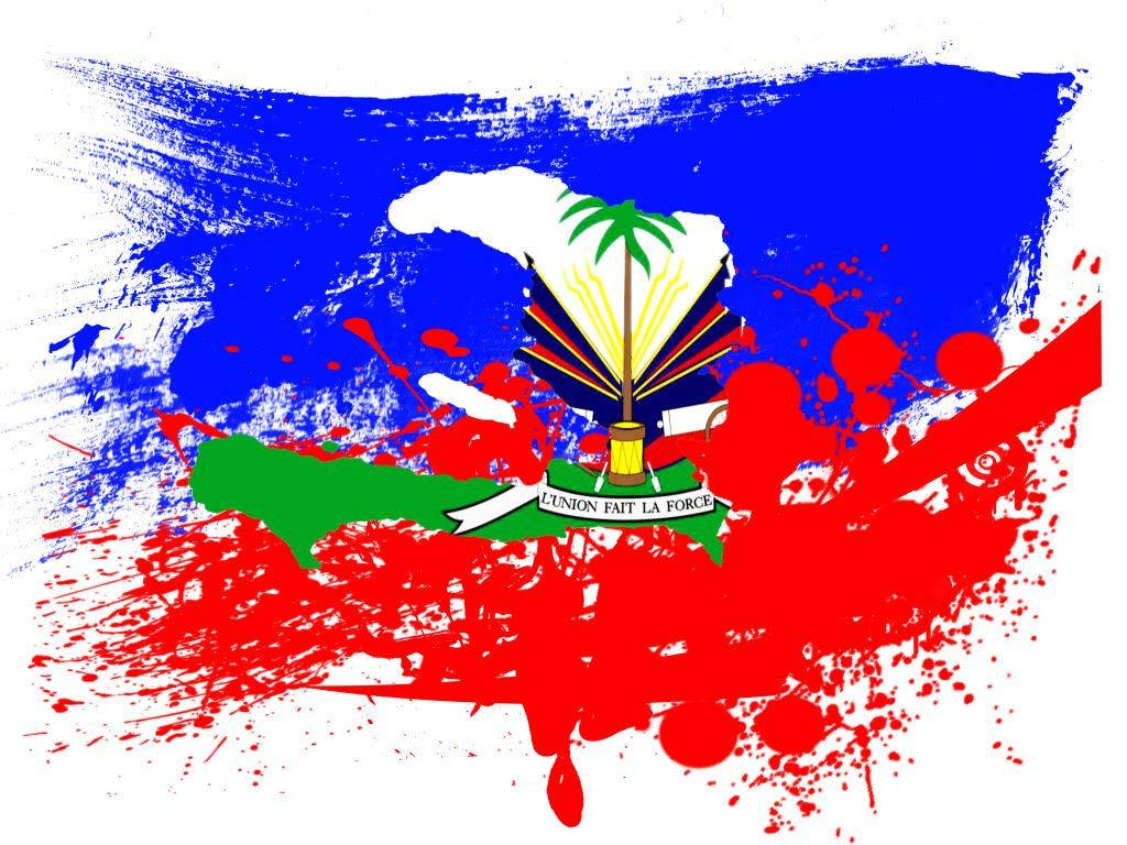 Haiti Flag Paint Wallpaper