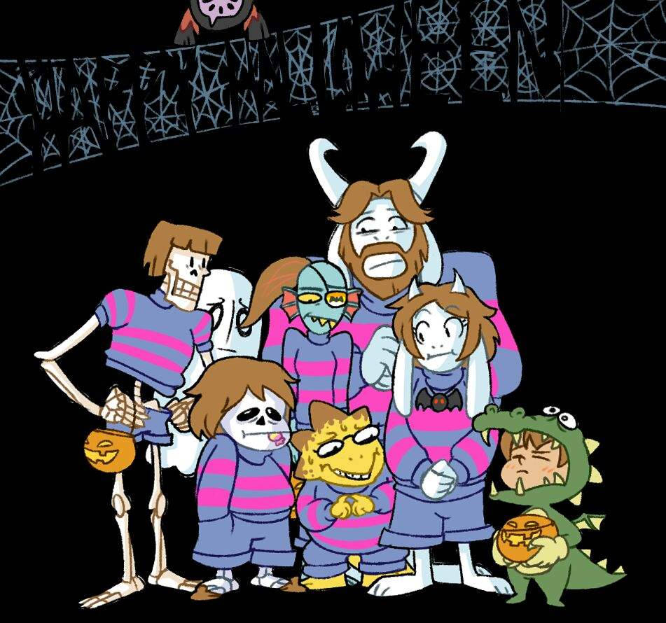 Halloween Undertale Characters In Sweaters Wallpaper