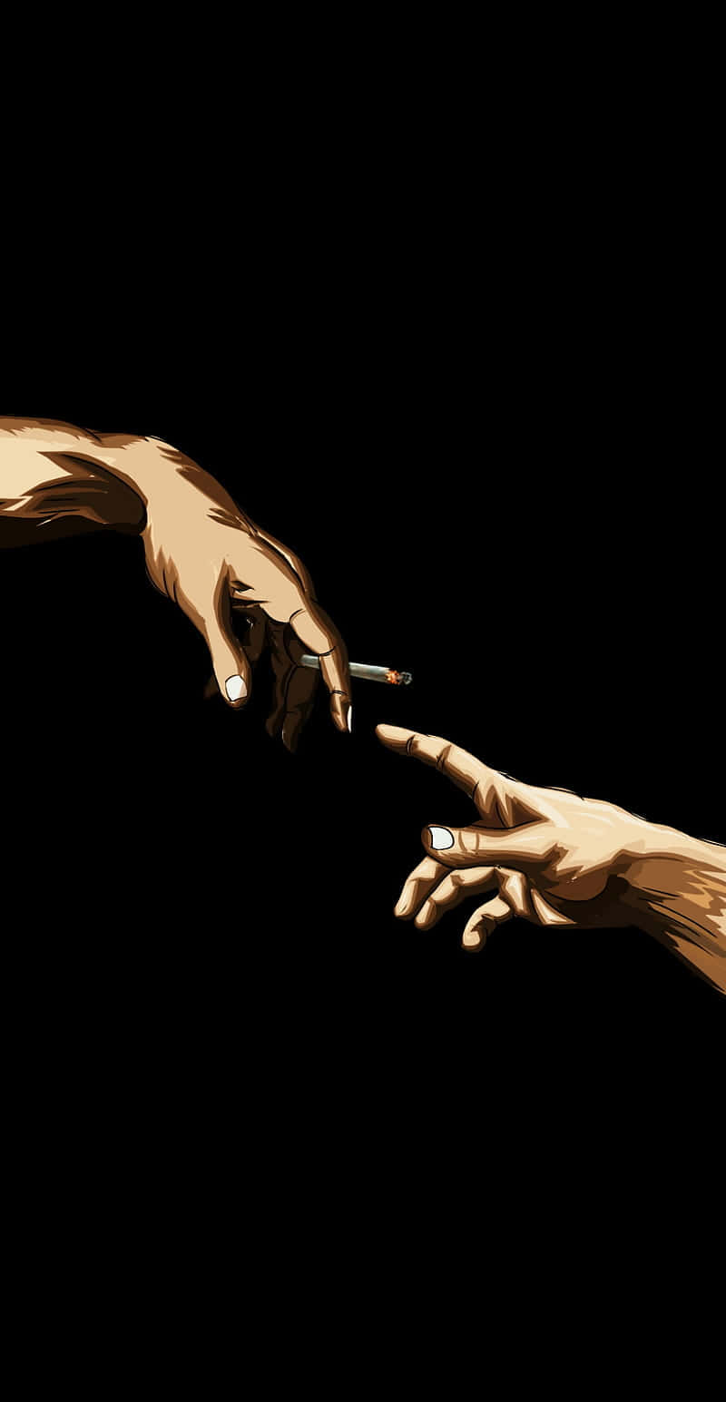 Hand Reaching Out To A Joint Wallpaper