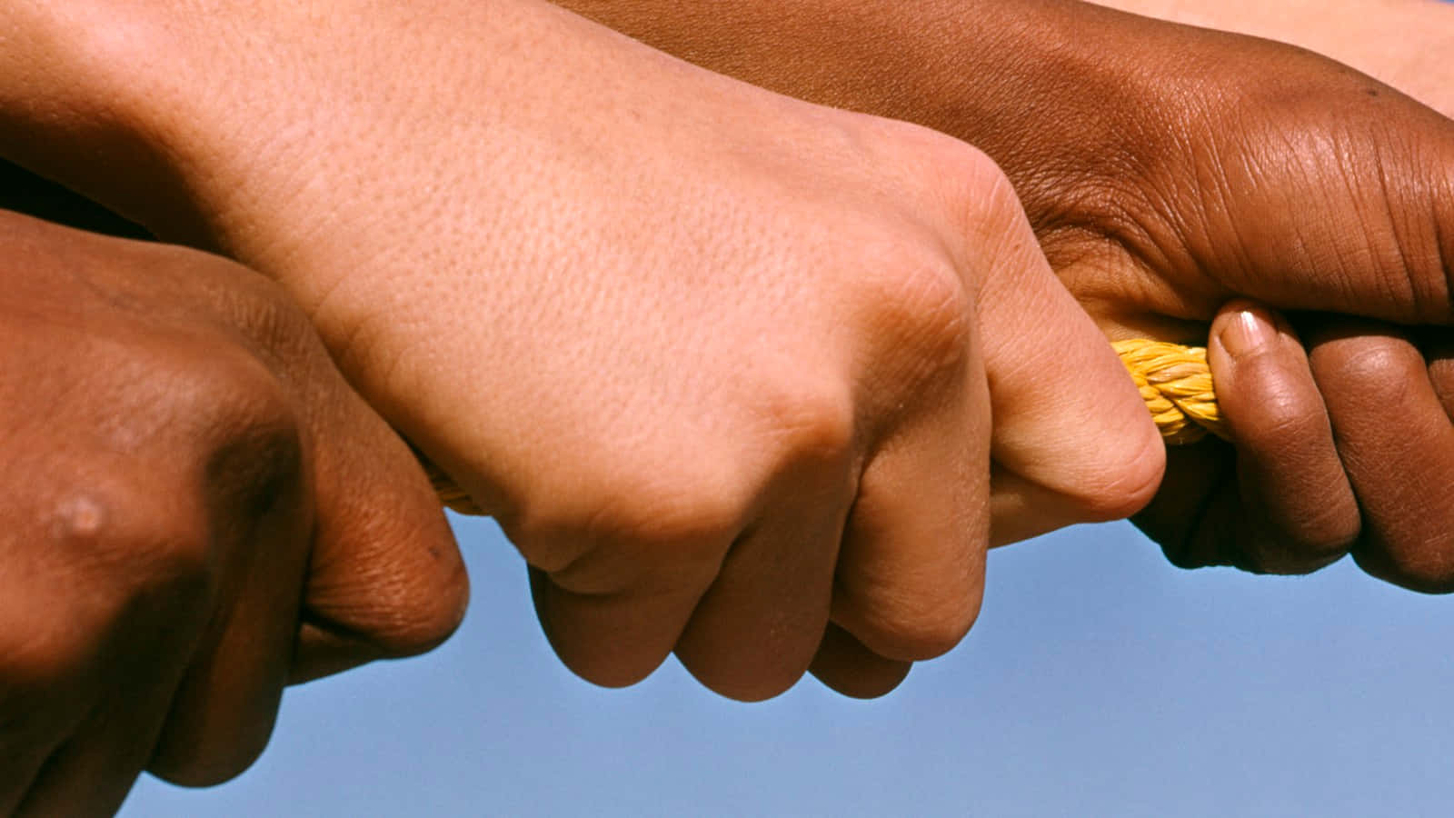 Hands Pulling Rope Symbolizing Anti Racism Wallpaper