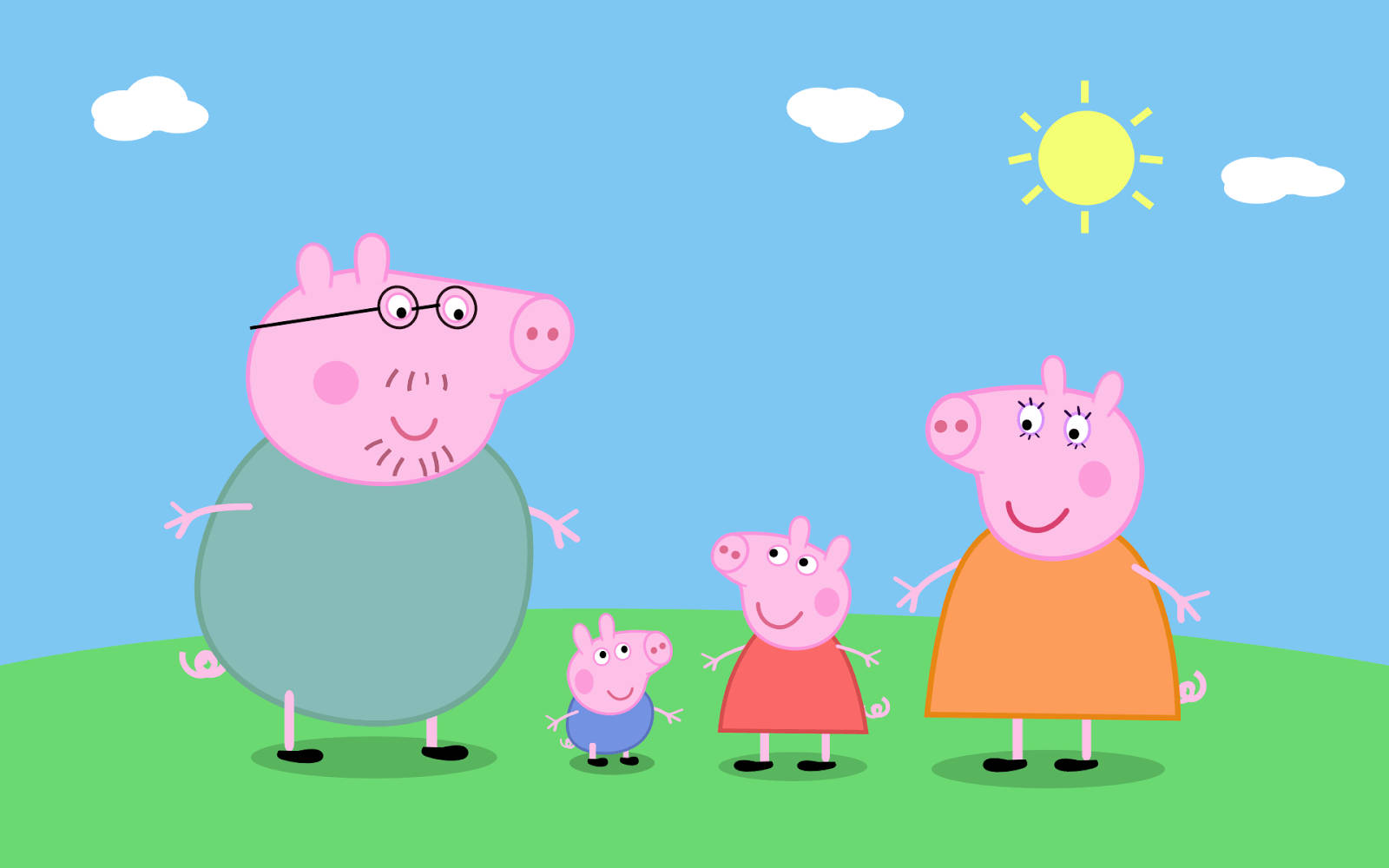 Happy Family Peppa Pig Tablet Wallpaper