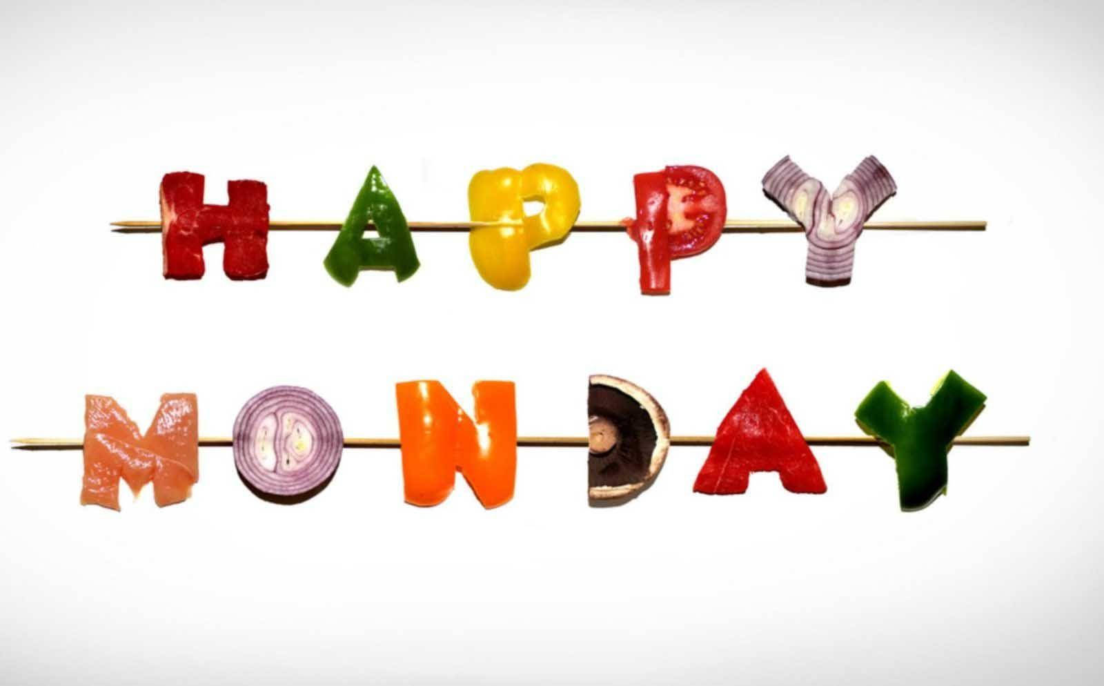 Happy Monday Vegetable Letters Wallpaper
