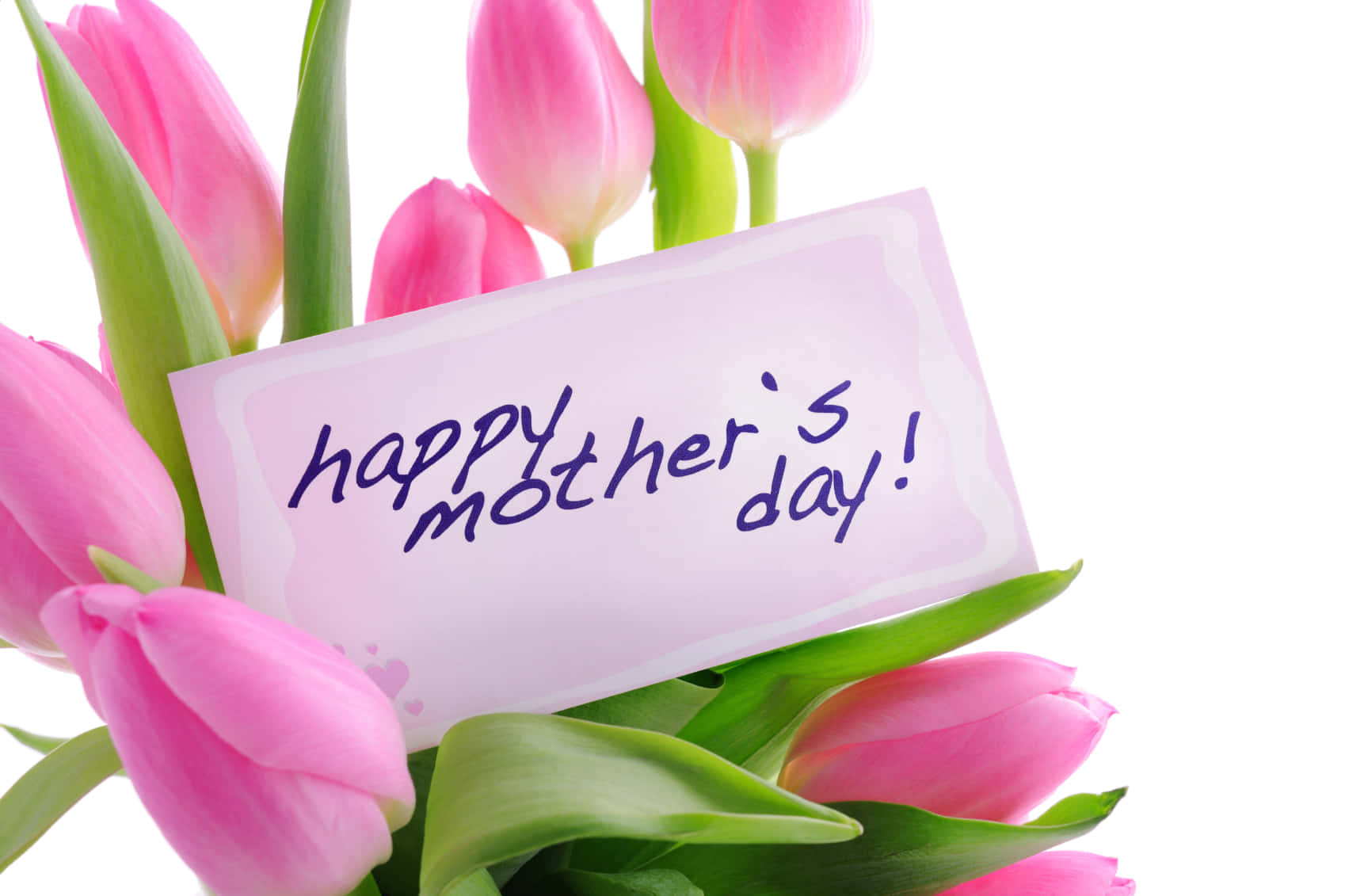 Happy Mothers Day Pink Tulips Hd Wallpaper
