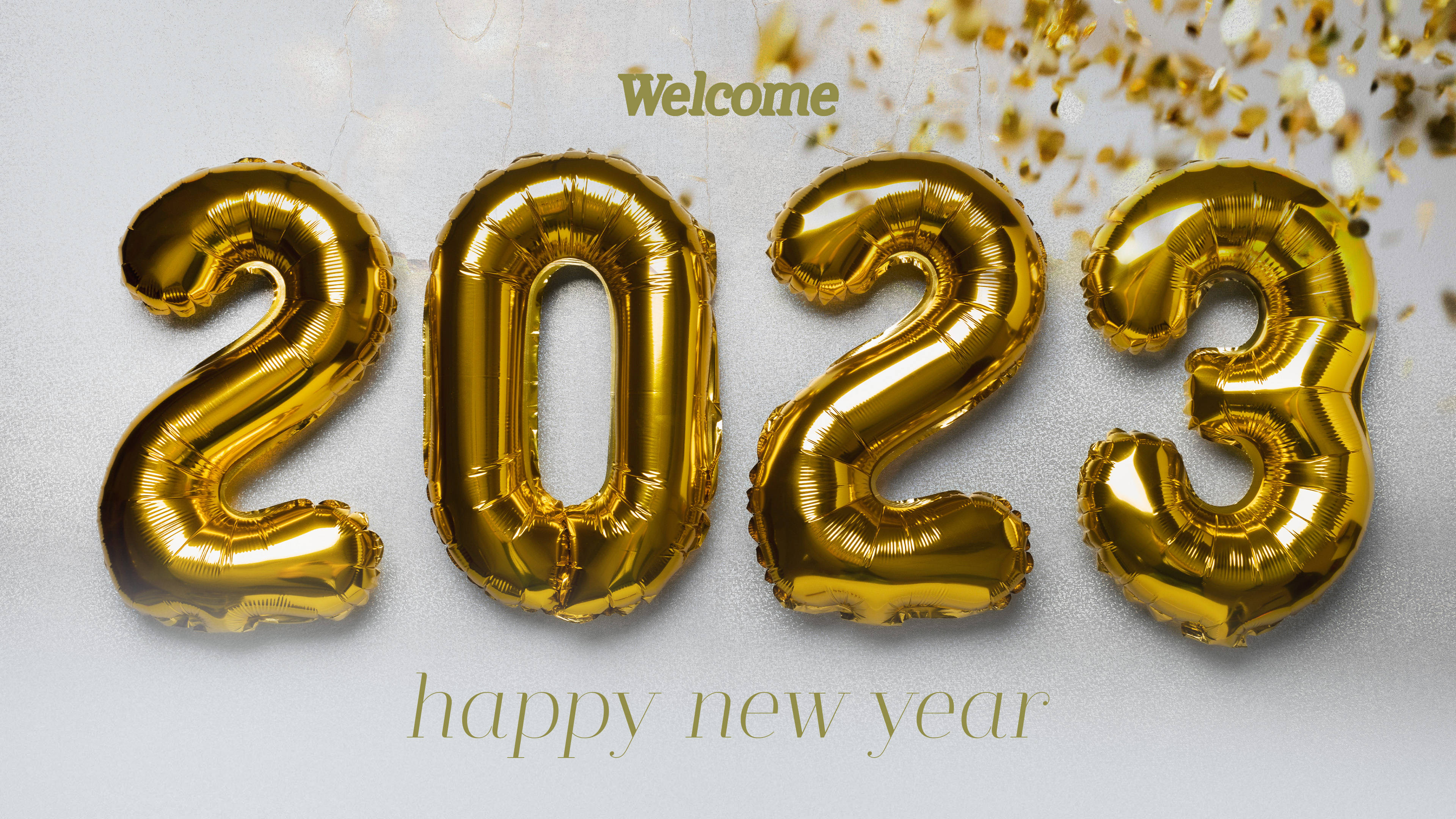 Happy New Year 2023 Foil Balloons Wallpaper