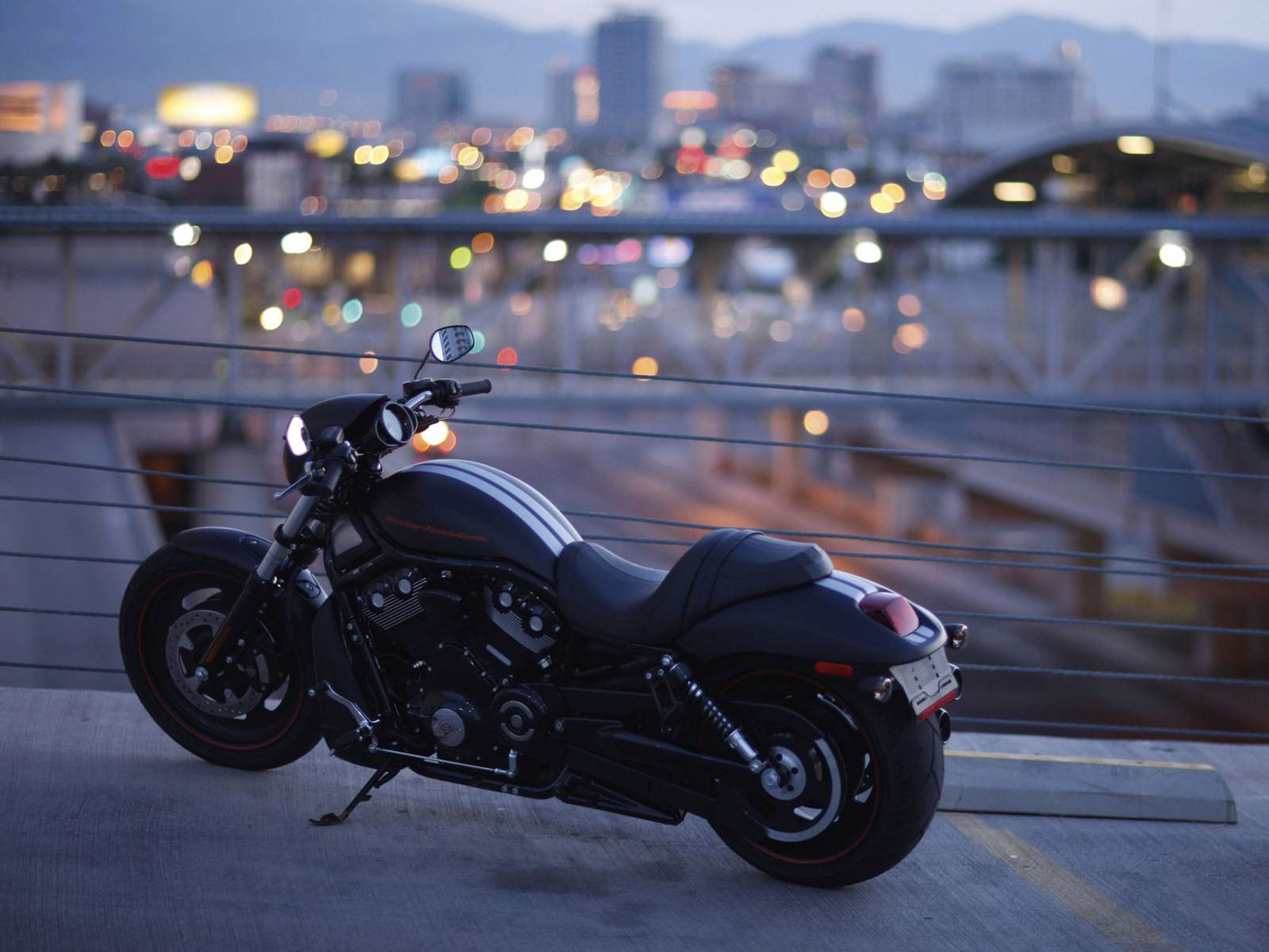 Harley Davidson In Blurred Background Wallpaper