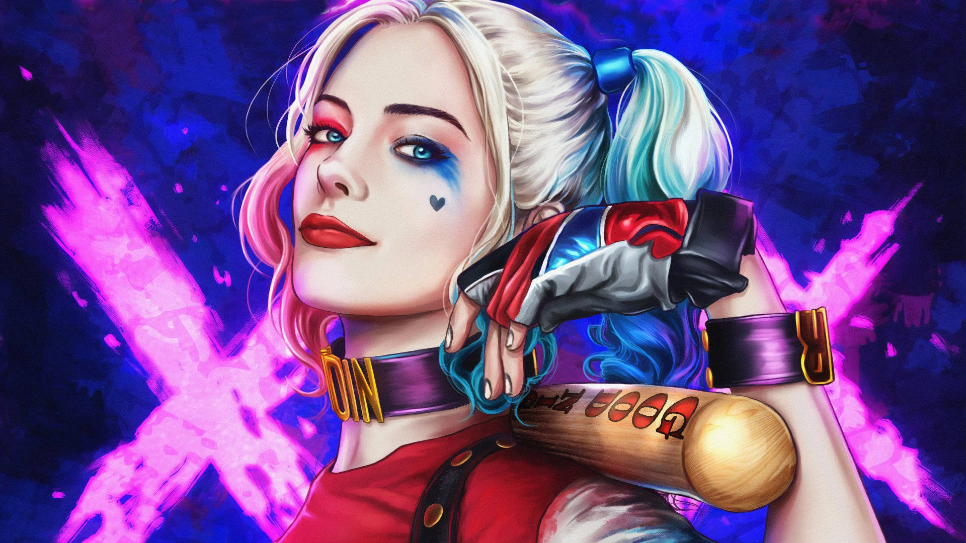 Download free Harley Quinn Phone Neon Wallpaper - MrWallpaper.com