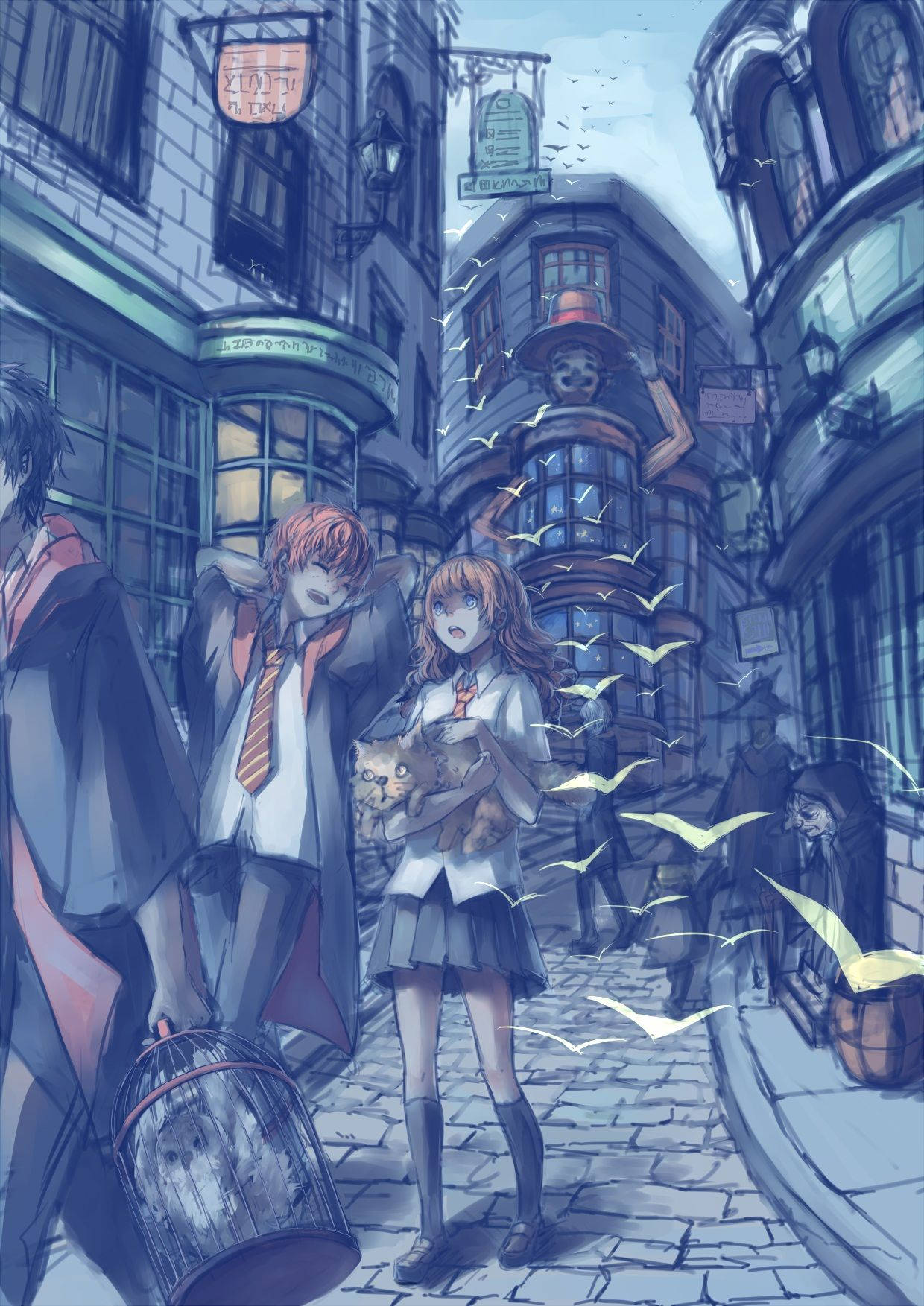 Harry Potter Anime Diagon Alley Wallpaper