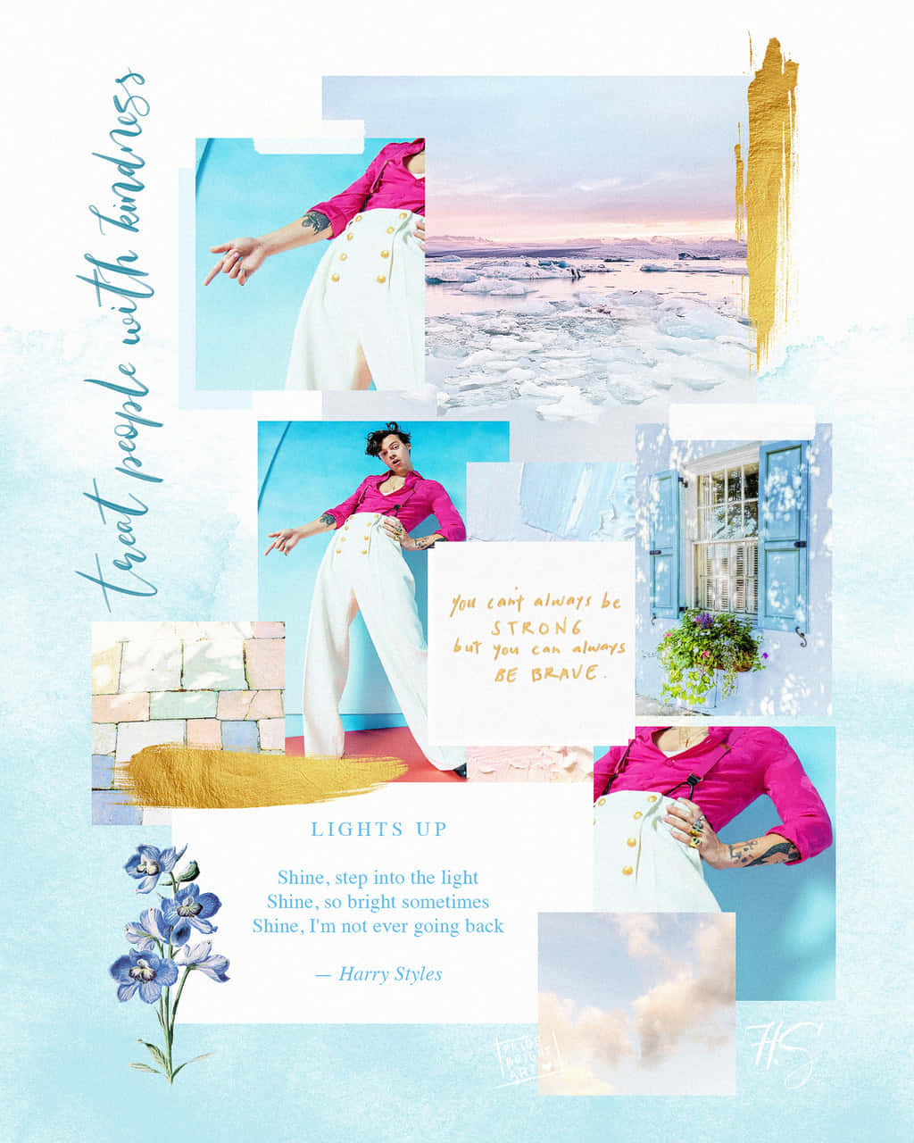 Harry Styles Fine Line Inspired Collage Wallpaper