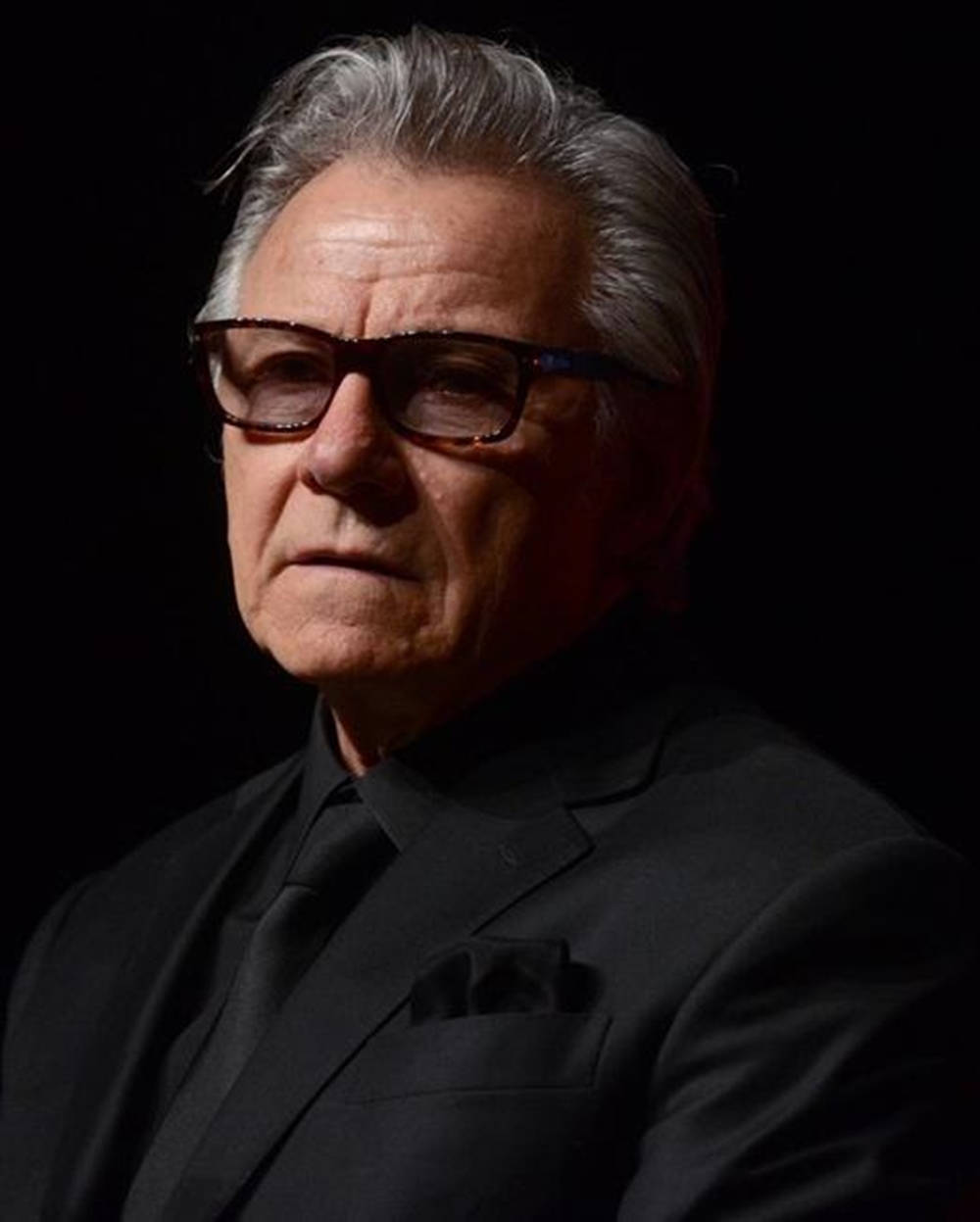 Harvey Keitel In Stylish All-black Ensemble Wallpaper